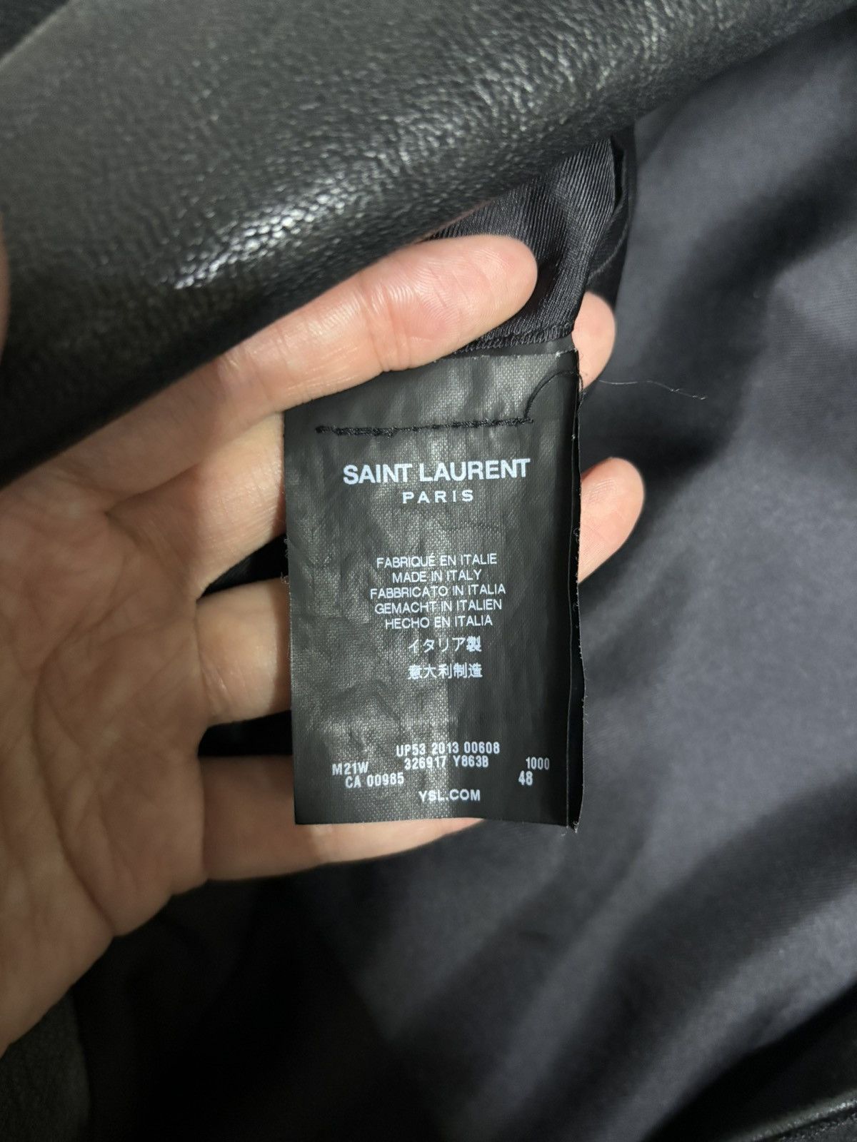 Saint Laurent Paris FW13 Leather Lapel coat Size US M / EU 48-50 / 2 - 3 Thumbnail