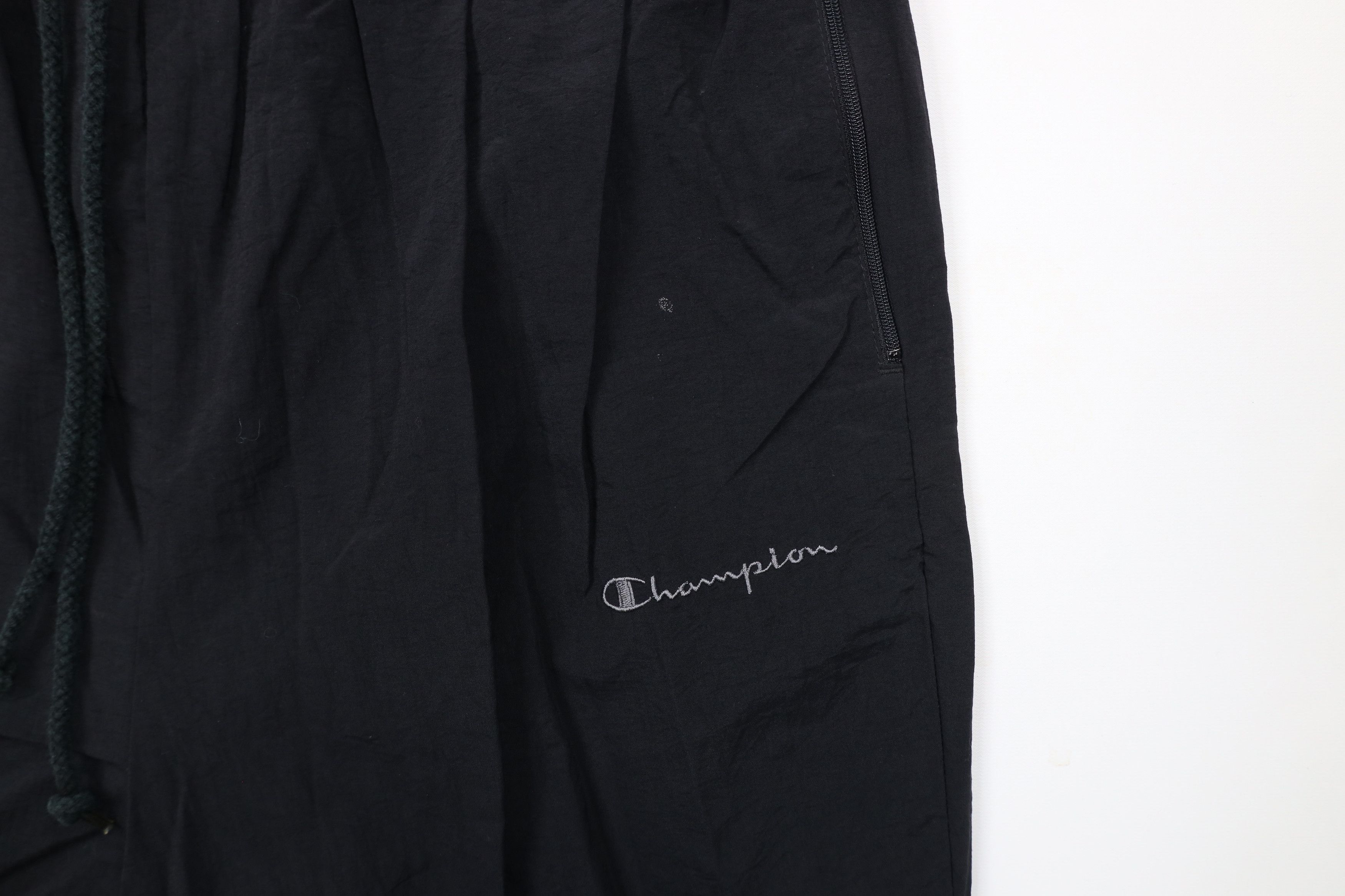 Champion × Vintage Vintage 90s Champion Cuffed Nylon Joggers Jogger Pants Black Size US 36 / EU 52 - 5 Thumbnail