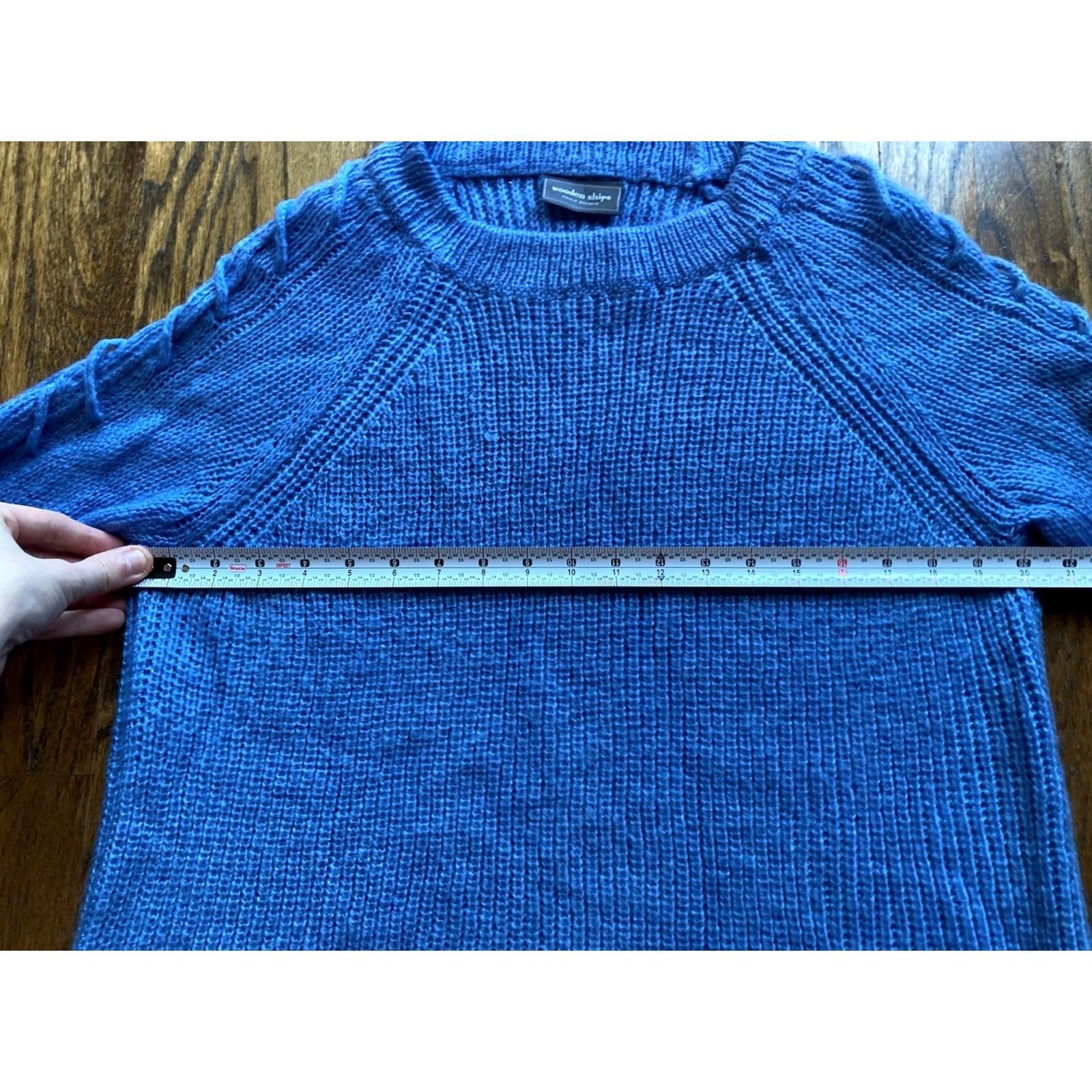 Vintage Wooden Ships Sweater Womens Medium Blue Mohair Blend Knit Pullover Size M / US 6-8 / IT 42-44 - 7 Thumbnail