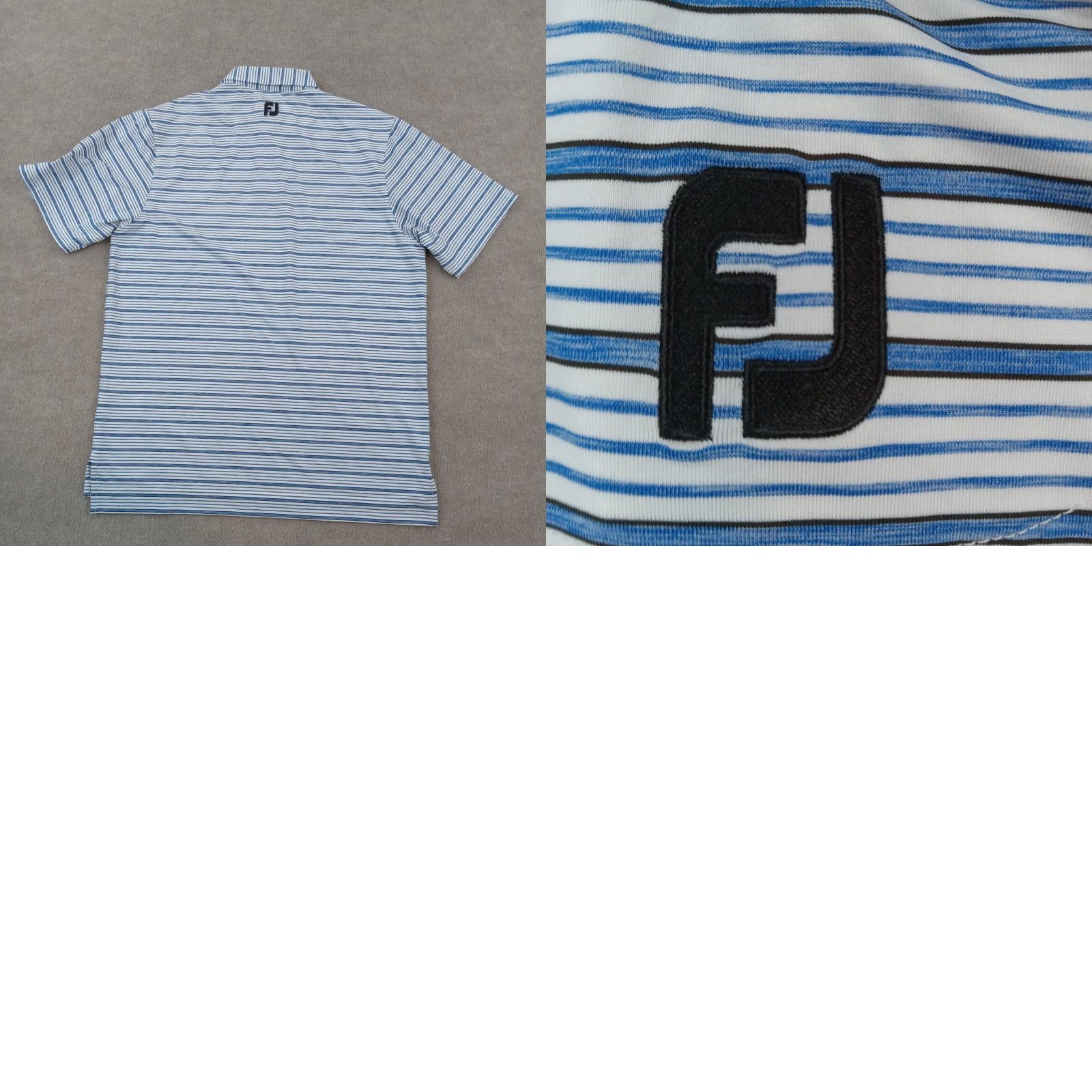 Footjoy FootJoy Men's Medium Blue White Striped Short Sleeve Golf Polo Shirt Size US M / EU 48-50 / 2 - 8 Thumbnail