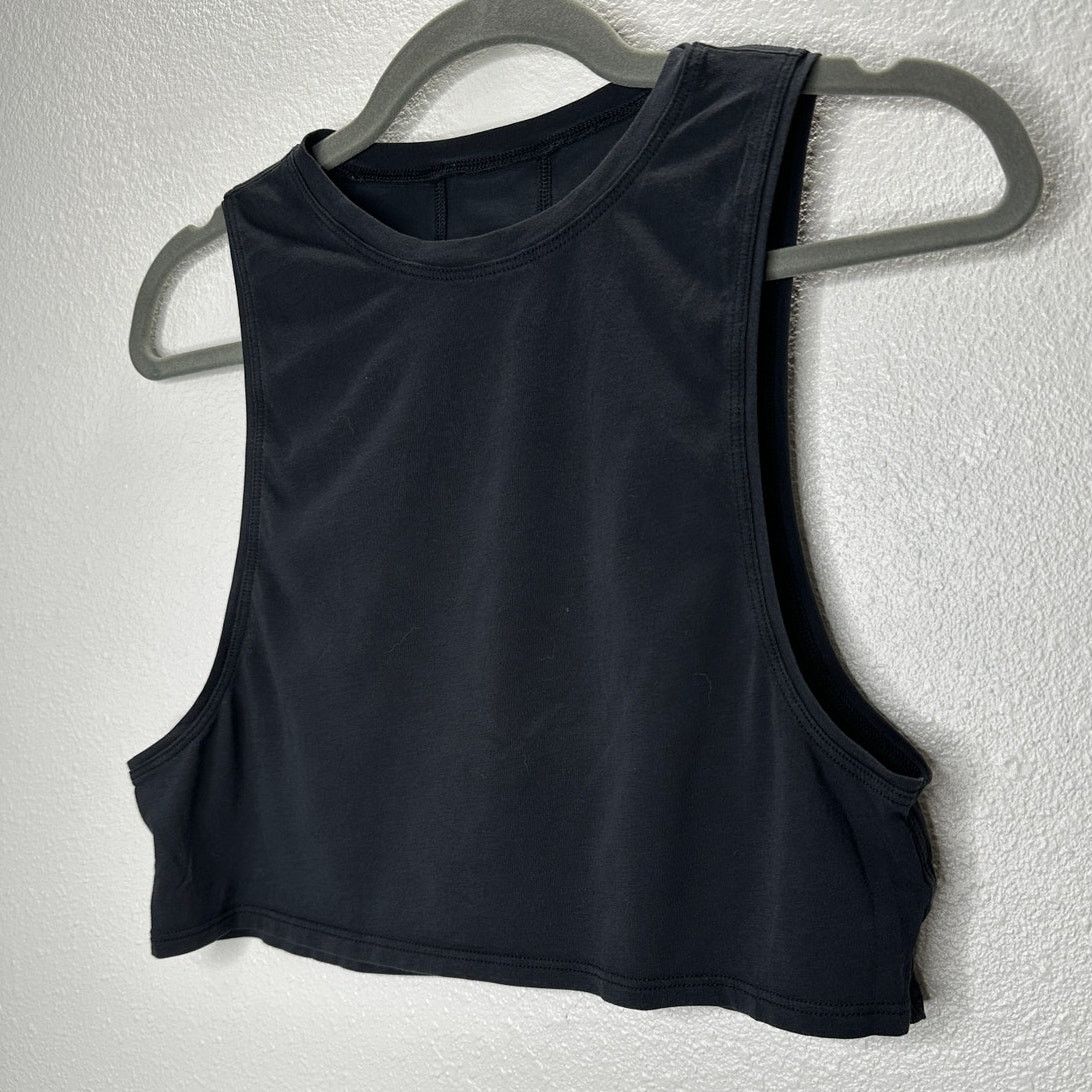 Lululemon Lululemon Washed Black High Neck Muscle Cut Tank Top 4 Size S / US 4 / IT 40 - 2 Thumbnail