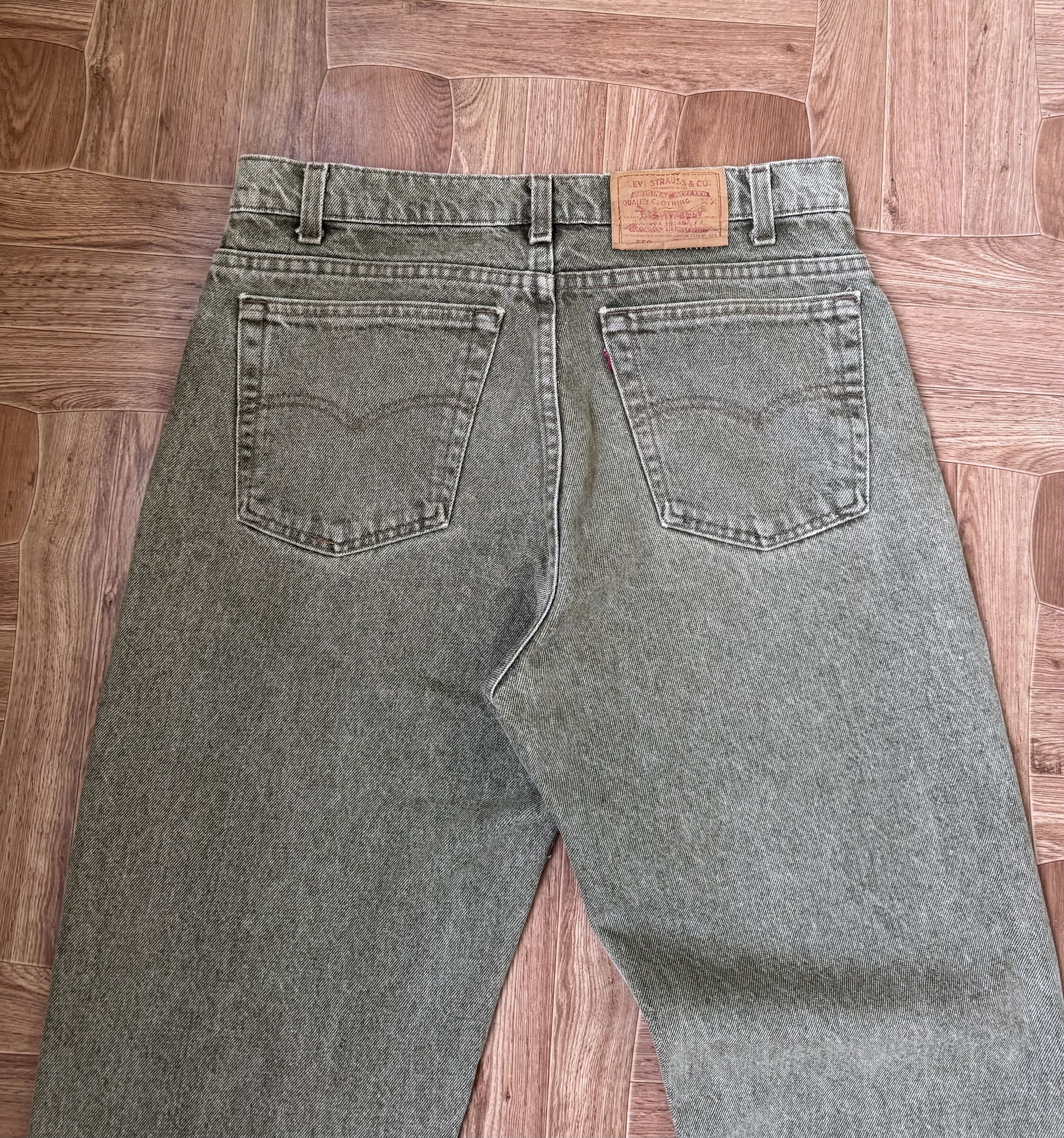 Levi's Vintage 90s Levis 550 Green Denim Jeans W34 L30 Size US 34 / EU 50 - 3 Thumbnail