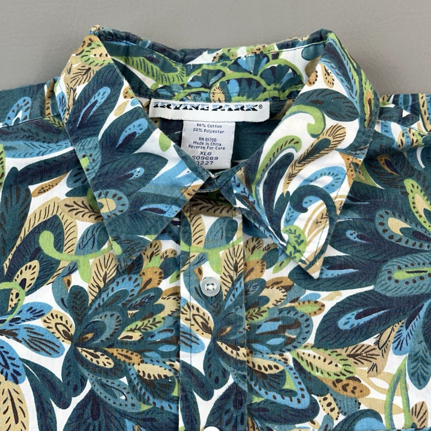 Vintage VINTAGE Irvine Park Shirt Mens XL Green Floral Paisley Print Long Sleeve 90s Size US XL / EU 56 / 4 - 4 Thumbnail