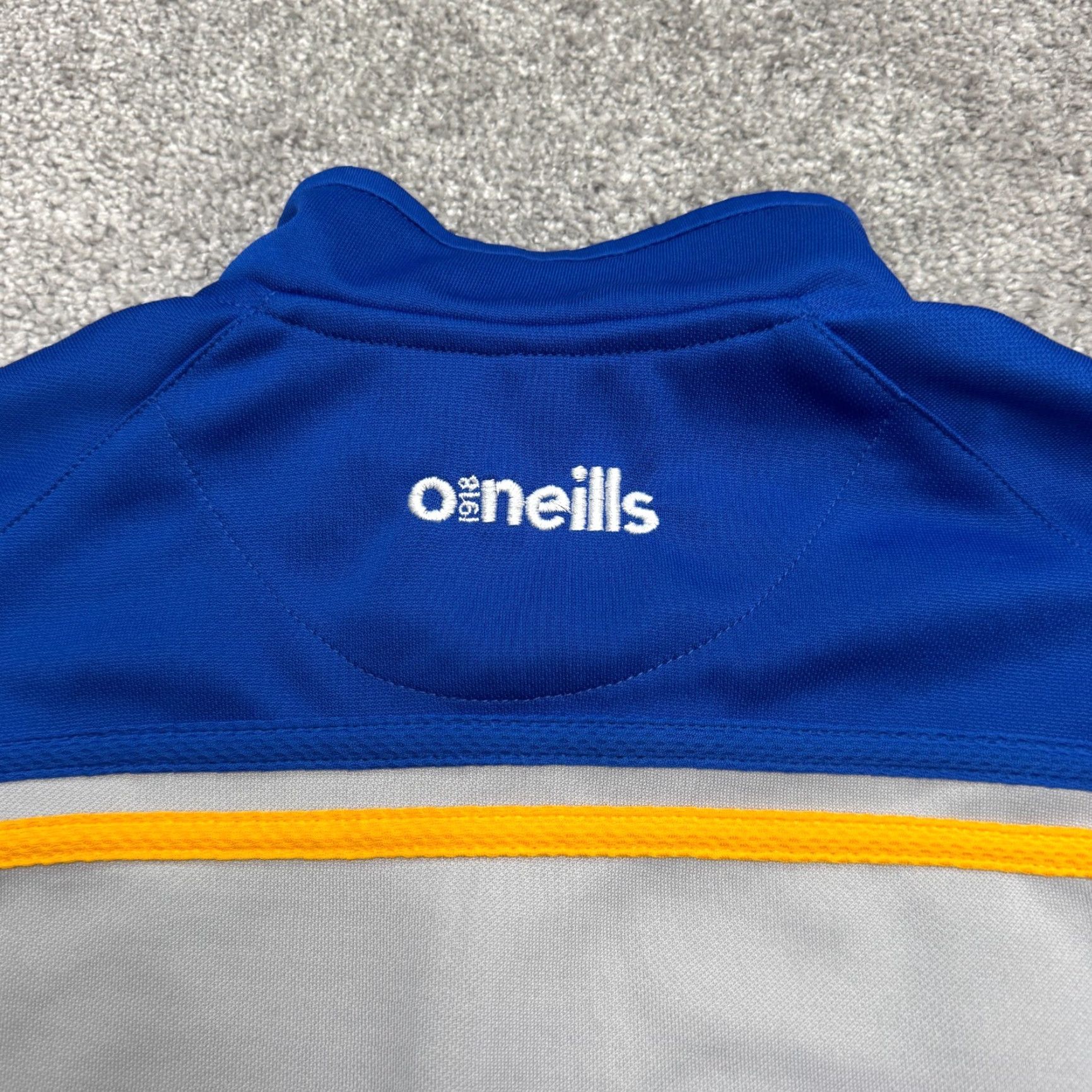 O'Neills VINTAGE O'Neills Tipperary San Francisco GAA 1/4 Zip Pullover Jacket Small Blue White Size US L / EU 52-54 / 3 - 4 Thumbnail