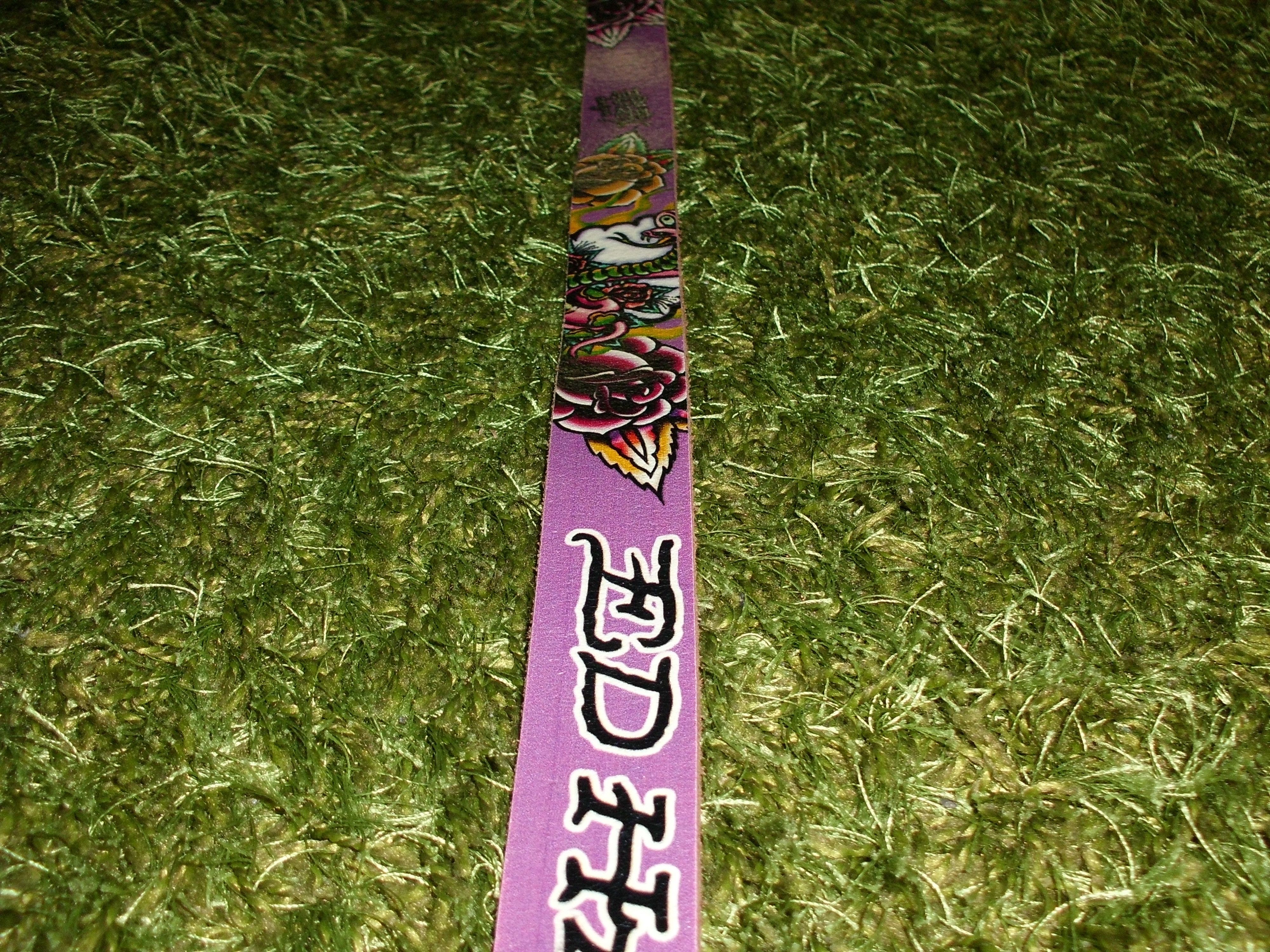 Ed Hardy Ed Hardy Purple Leather Belt "Love Kills Slowly" Size 44 - 7 Thumbnail