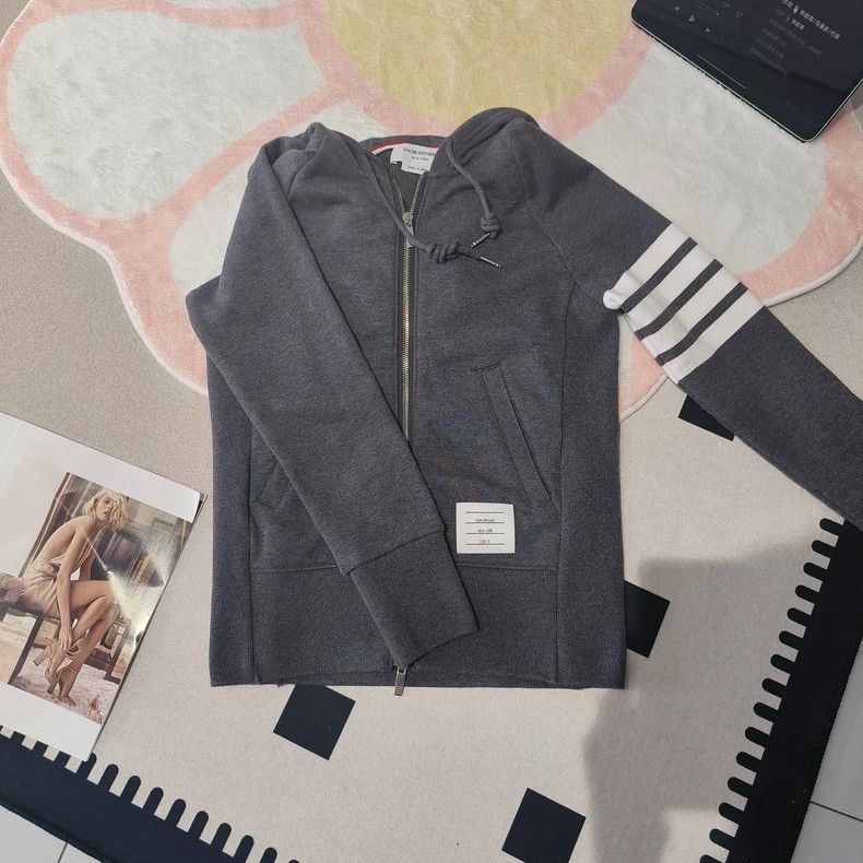 Other Thom Browne size1 Dark grey knit zip hoodie Size US S / EU 44-46 / 1 - 1 Thumbnail