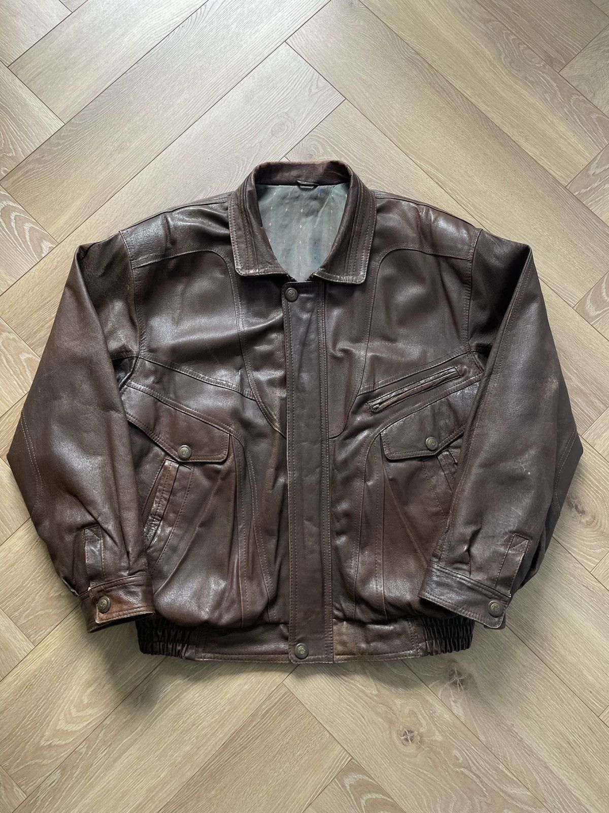 Vintage Vintage Y2k Black Real Leather Zip Bomber Jacket Avant Garde Size US XL / EU 56 / 4 - 1 Thumbnail