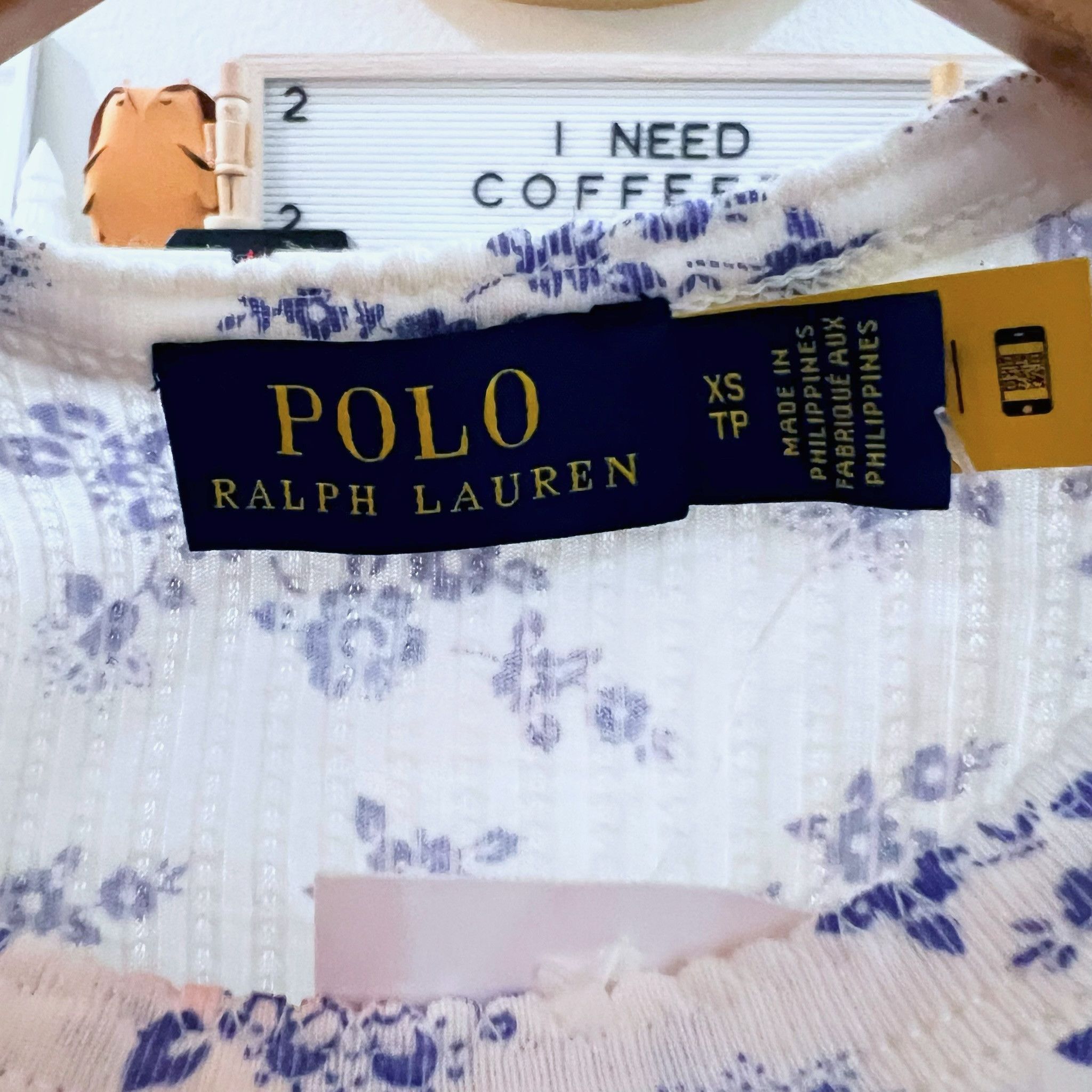 Polo Ralph Lauren Polo Ralph Lauren Blue Floral Print Lettuce Hem Tshirt Size XS / US 0-2 / IT 36-38 - 4 Thumbnail