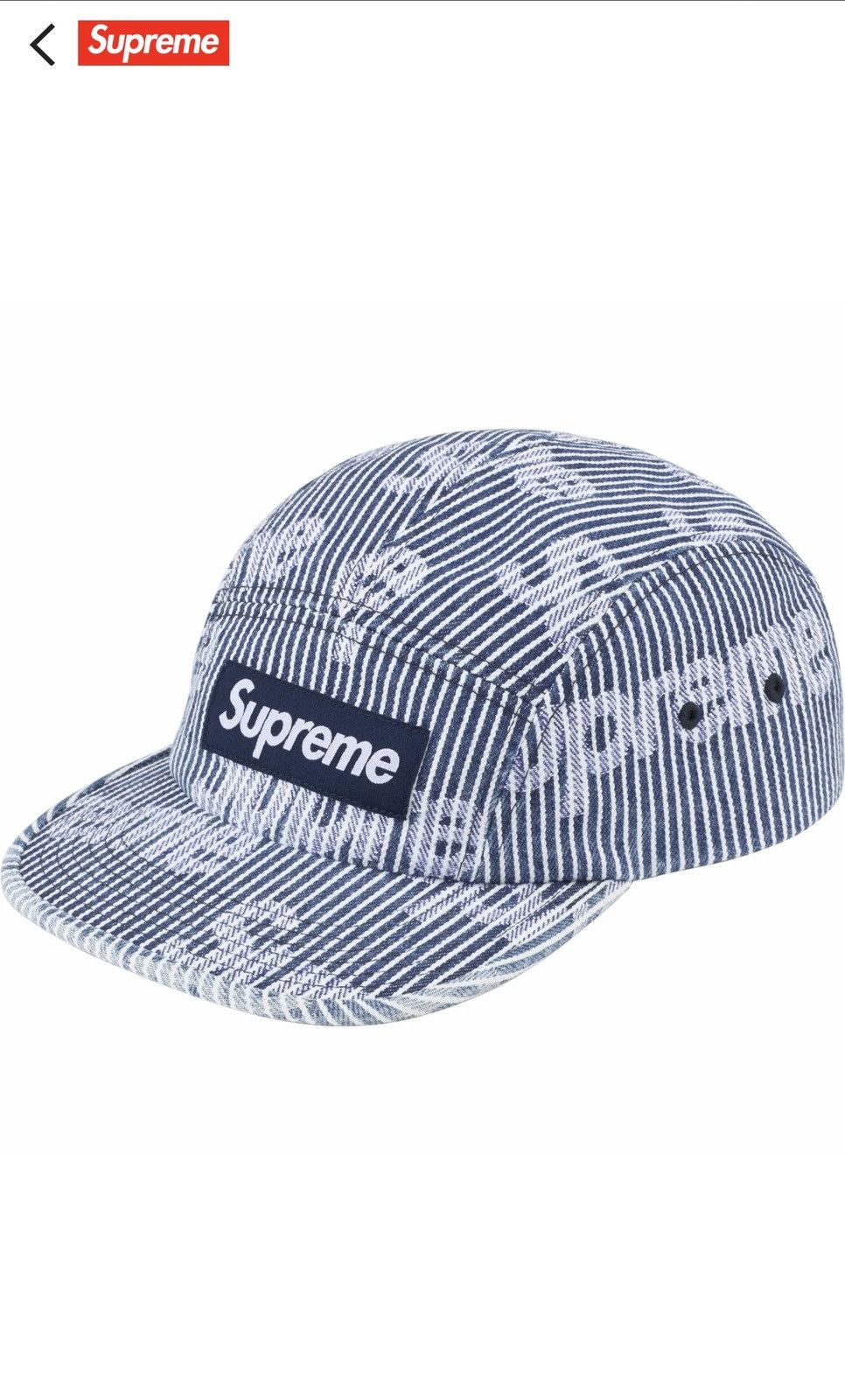 Supreme Supreme Frayed Croc Denim Camp Cap Indigo | Grailed