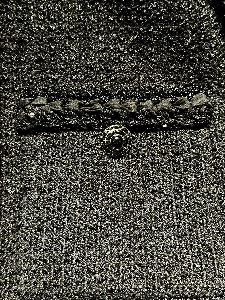 Chanel Chanel 25S black 36-size fine glitter classic round-neck w Size XS / US 0-2 / IT 36-38 - 5 Thumbnail