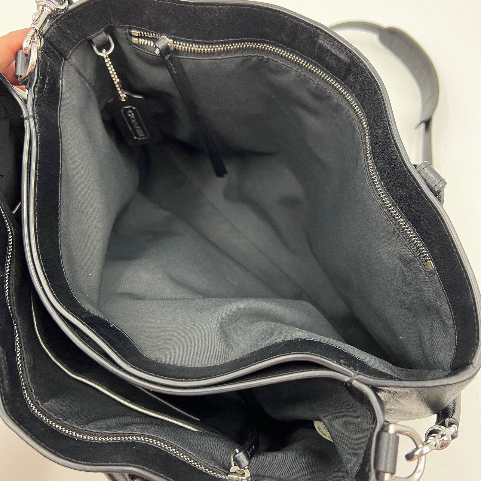 Coach Coach Soft Borough Bag Leather 32291 Handbag Black Size ONE SIZE - 7 Thumbnail