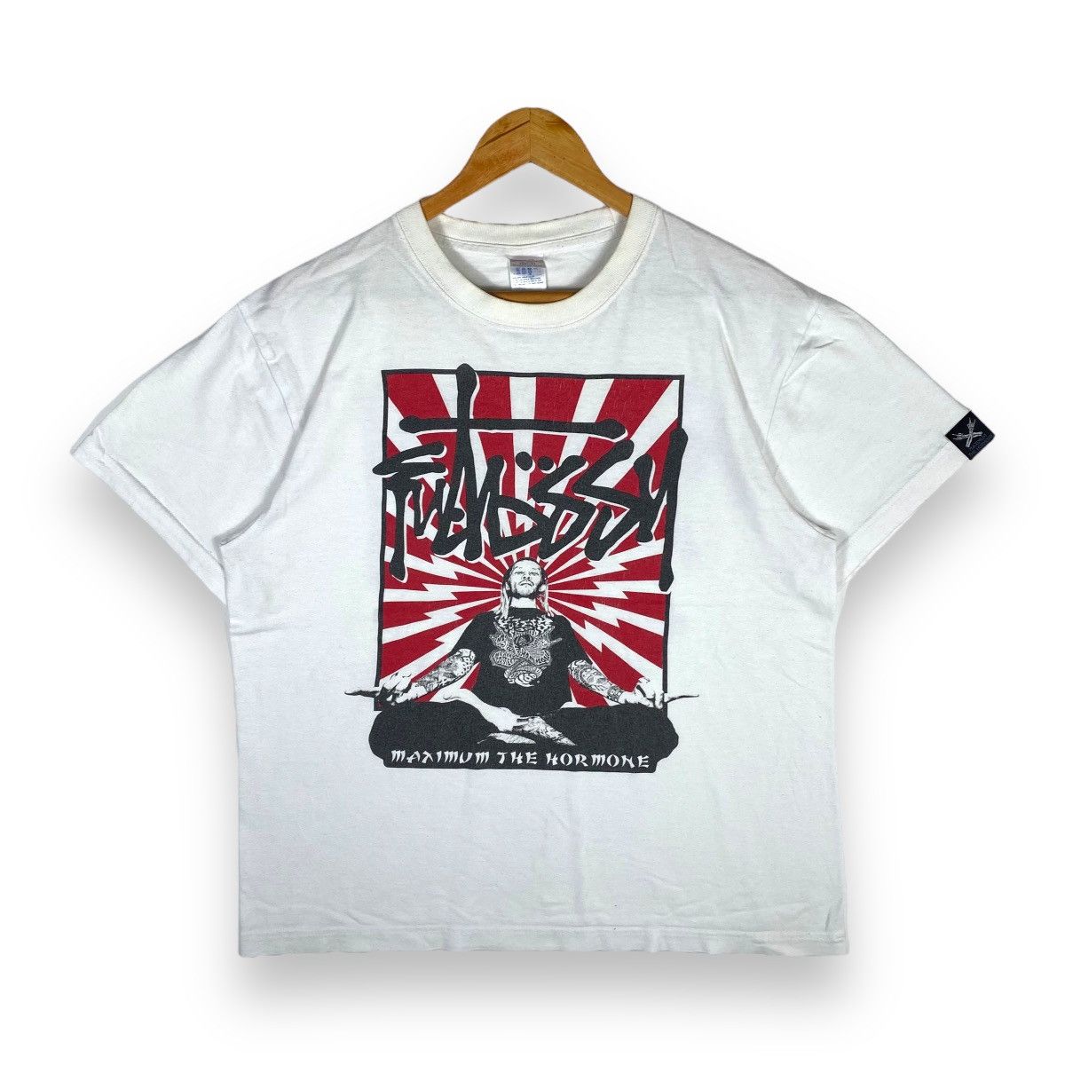 image of Band Tees x Vintage Maximum The Hormone Uehara Futossy Band Tee in White, Men's (Size Large)