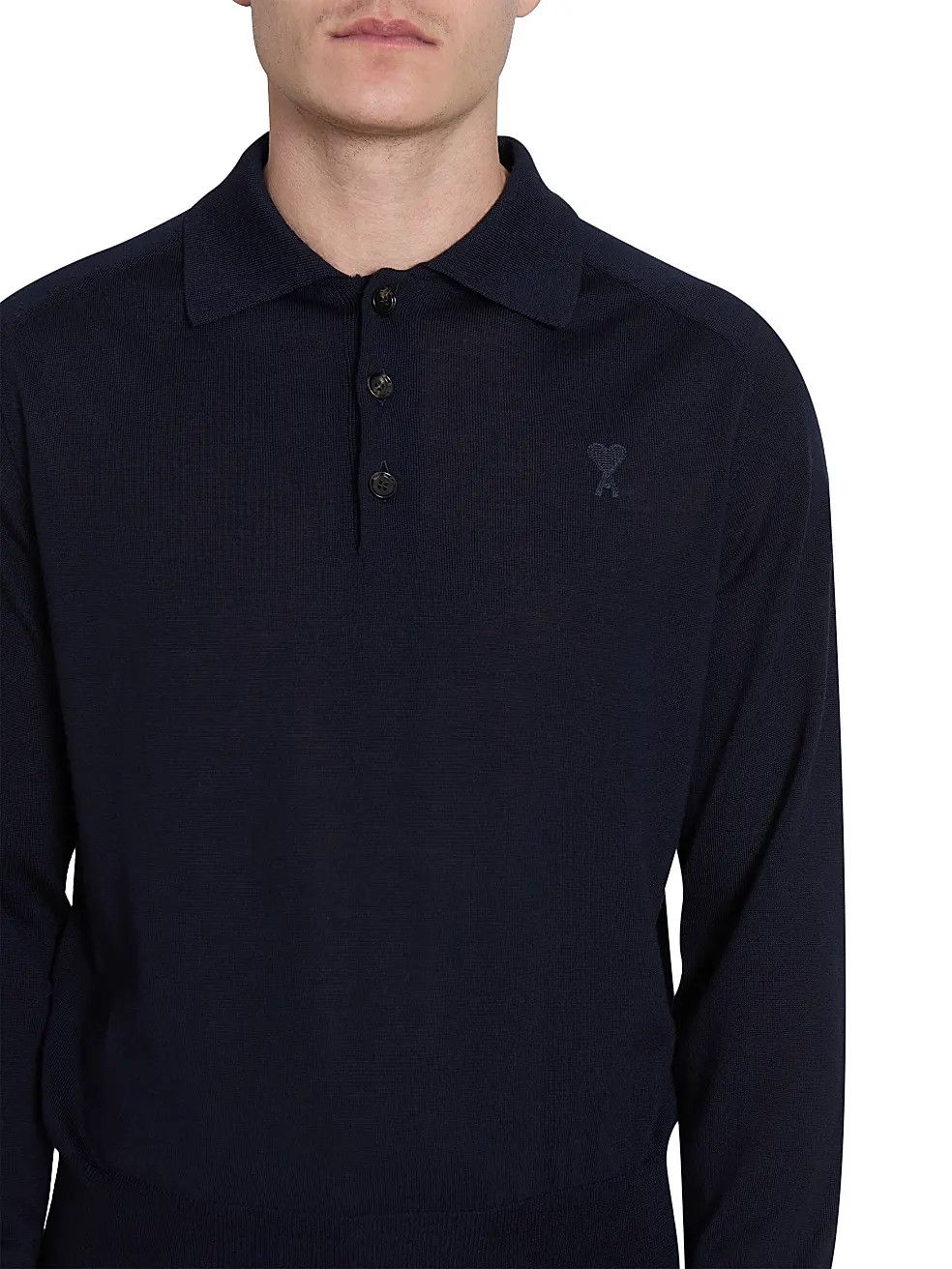 AMI Ami Navy ADC Long Sleeve Polo Size US XXL / EU 58 / 5 - 2 Thumbnail
