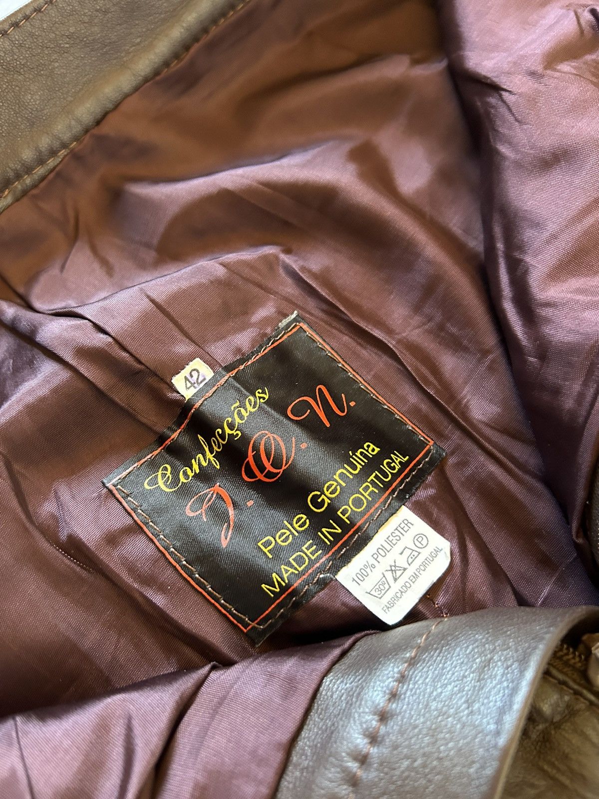 Genuine Leather × Vintage Vintage Brown Leather pants Pants Pele Genuine Size US 32 / EU 48 - 7 Thumbnail