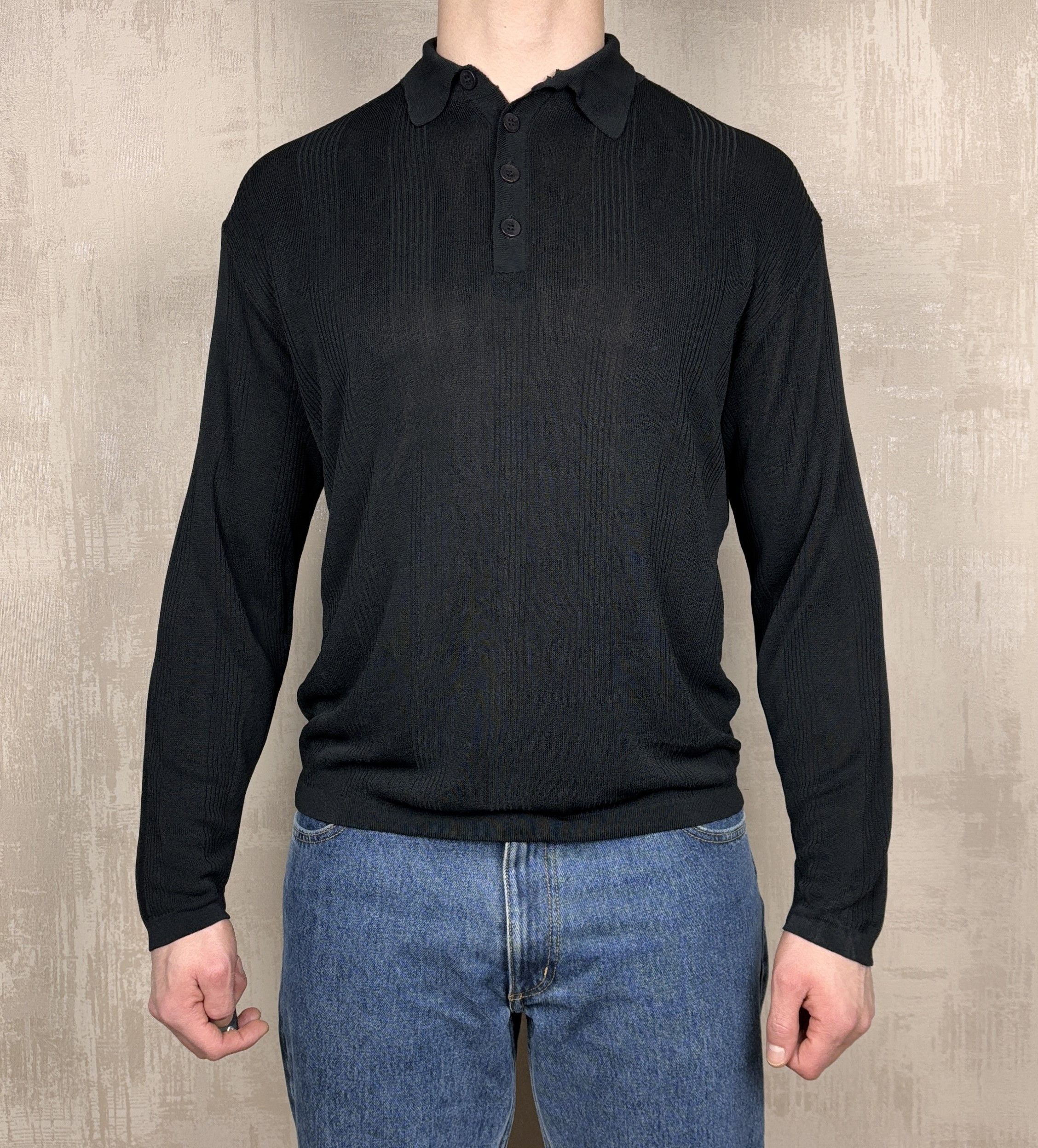 Designer × Other × Vintage Phil Petter Polo Collar Long Sleeve Viscose Sweater Size US L / EU 52-54 / 3 - 3 Thumbnail