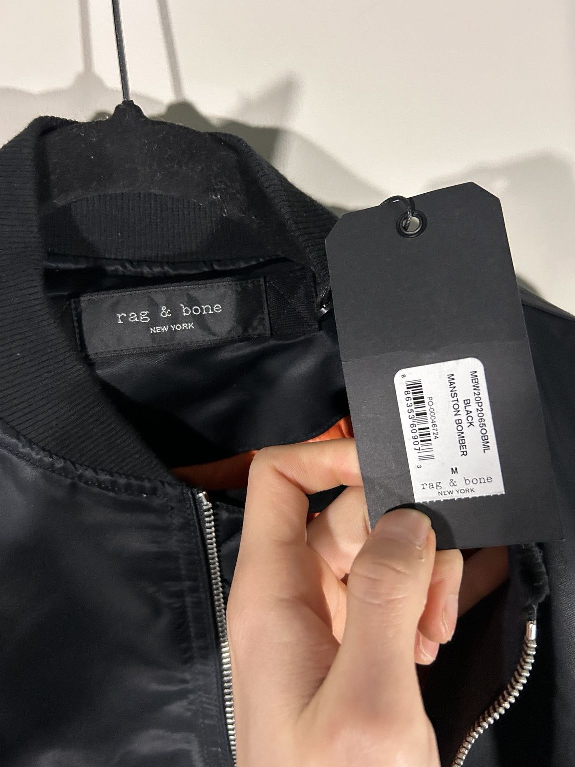 Rag & Bone Rag & Bone Manston MA-1 Bomber Jacket Black M NWT Size US M / EU 48-50 / 2 - 3 Thumbnail