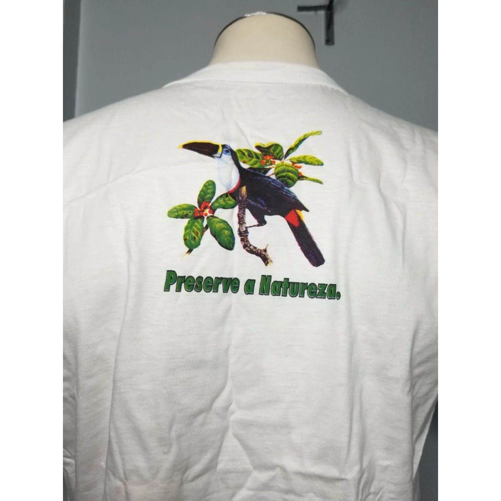 Vintage VINTAGE Manaus Brazil Rainforest All Over Print T Shirt Mens L White 90s Travel Graphic Print Mens Size US L / EU 52-54 / 3 - 7 Thumbnail