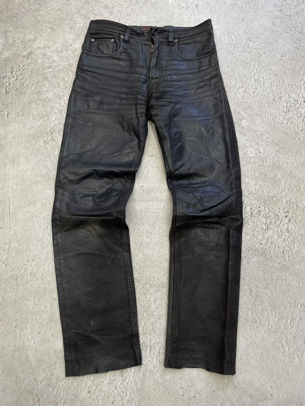 Tornado Mart Maddox black leather pants biker gothic rick owens style Size US 32 / EU 48 - 2 Thumbnail