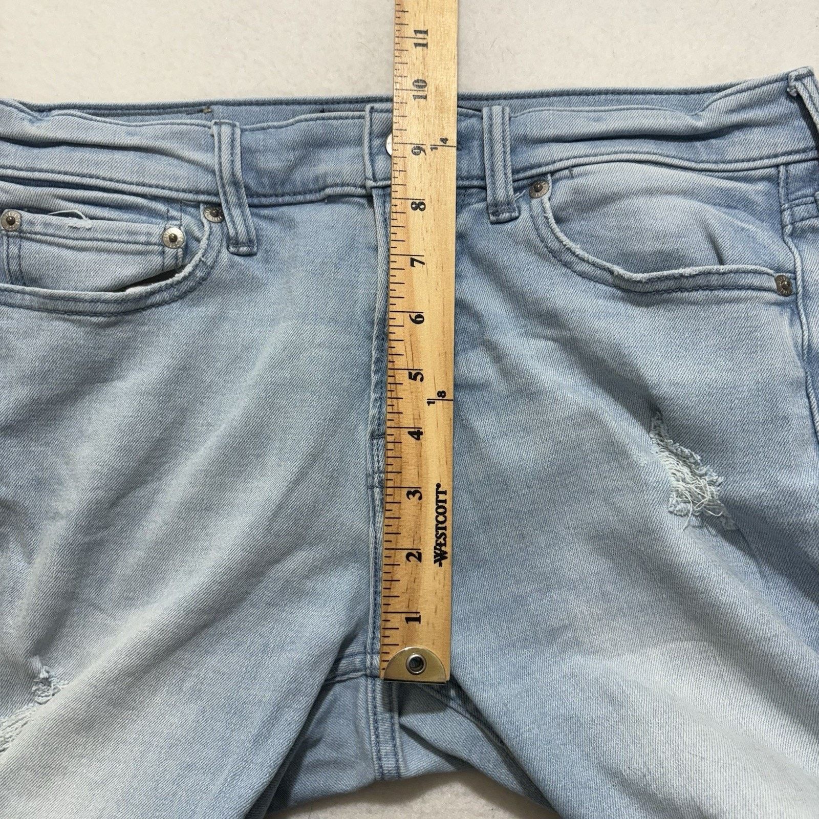 Hollister Hollister 30x31 Slim Straight Leg Jeans Ripped Stretch Blue Size 30" / US 8 / IT 44 - 15 Thumbnail