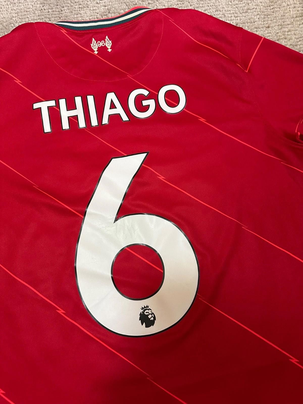 Nike #6 THIAGO Liverpool Home Football Shirt Nike Soccer Jersey Size US L / EU 52-54 / 3 - 9 Thumbnail