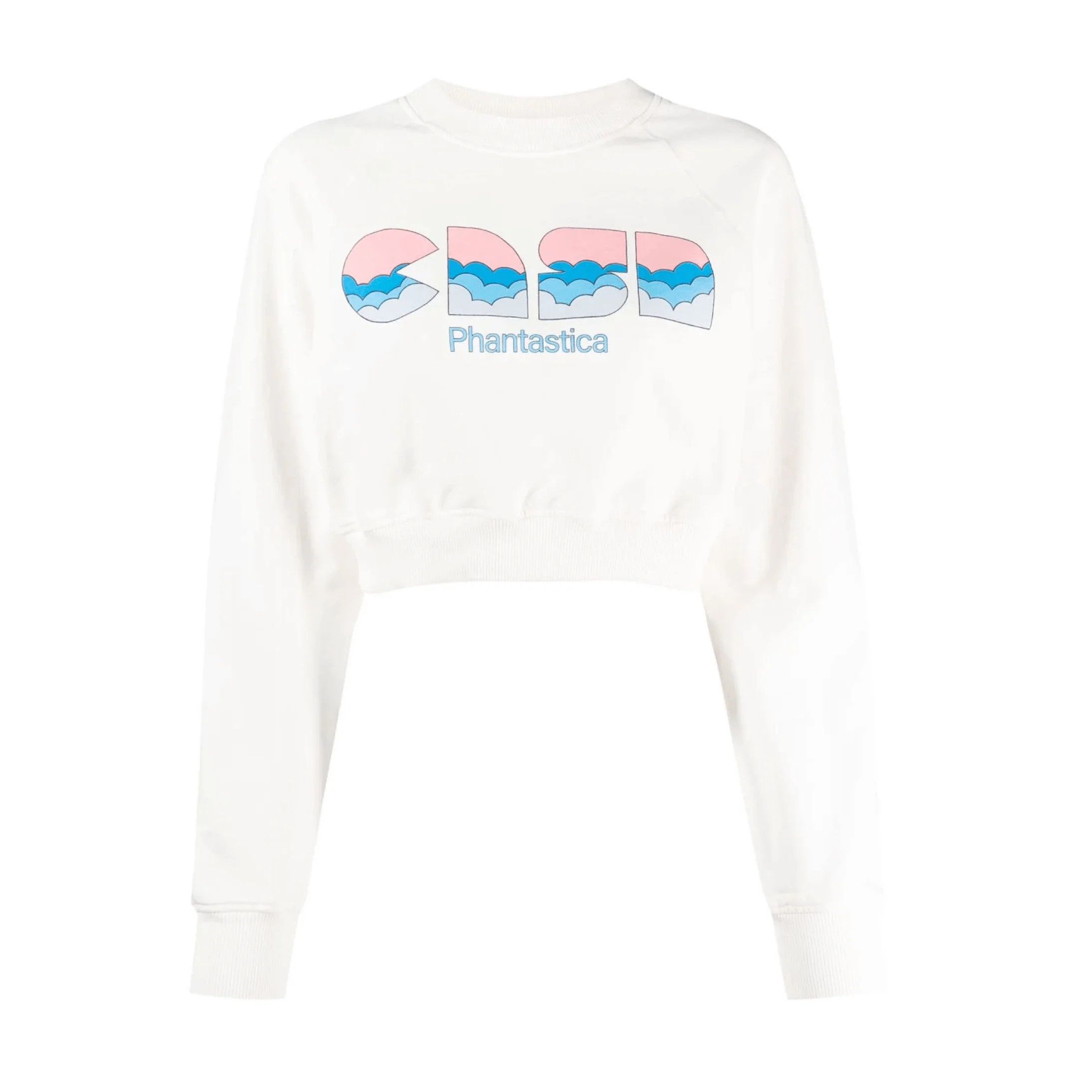 Casablanca o1mle0524 Cropped Sweatshirt in White Size S / US 4 / IT 40 - 1 Thumbnail