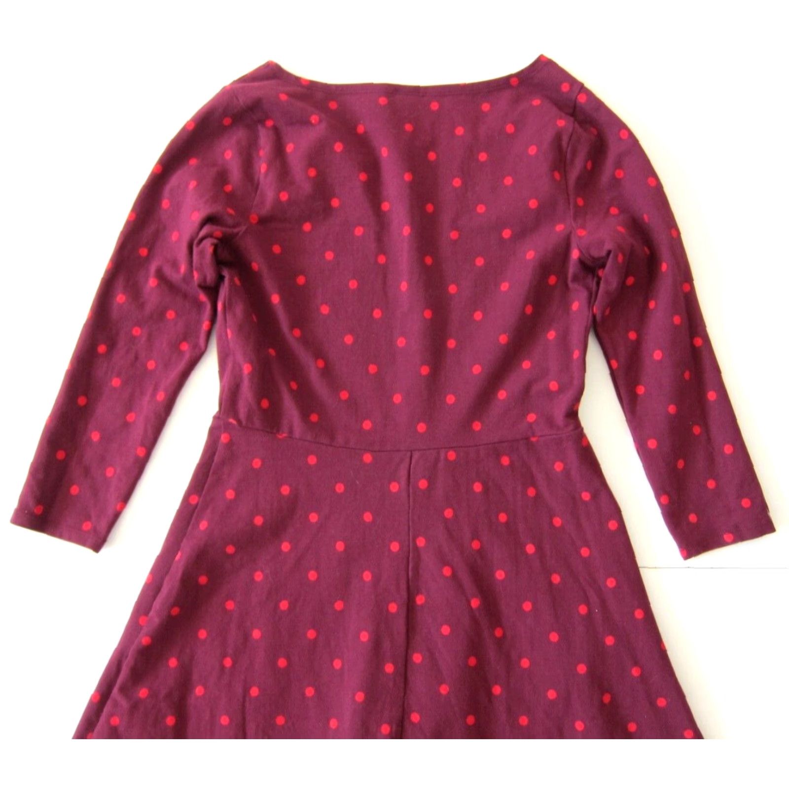 Old Navy Old Navy Pink Polka Dot Stretch 3/4 Sleeve Sheath Empire Dress M Size M / US 6-8 / IT 42-44 - 5 Thumbnail
