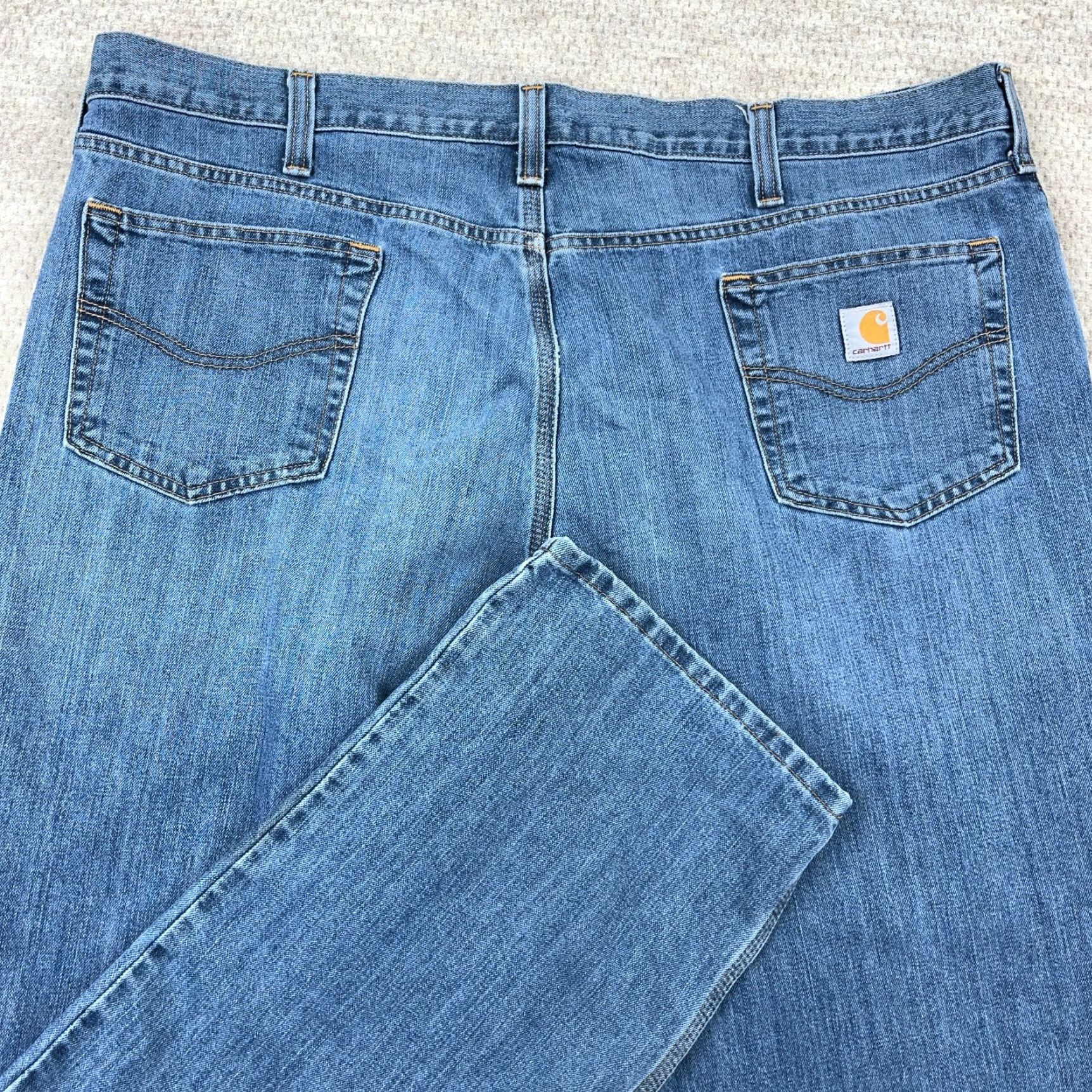 Carhartt Carhartt Jeans Men 44x32 Relaxed Fit Straight Leg Medium Wash Blue 5-Pocket Denim Work Wear Baggy Mens Size US 44 / EU 60 - 3 Thumbnail