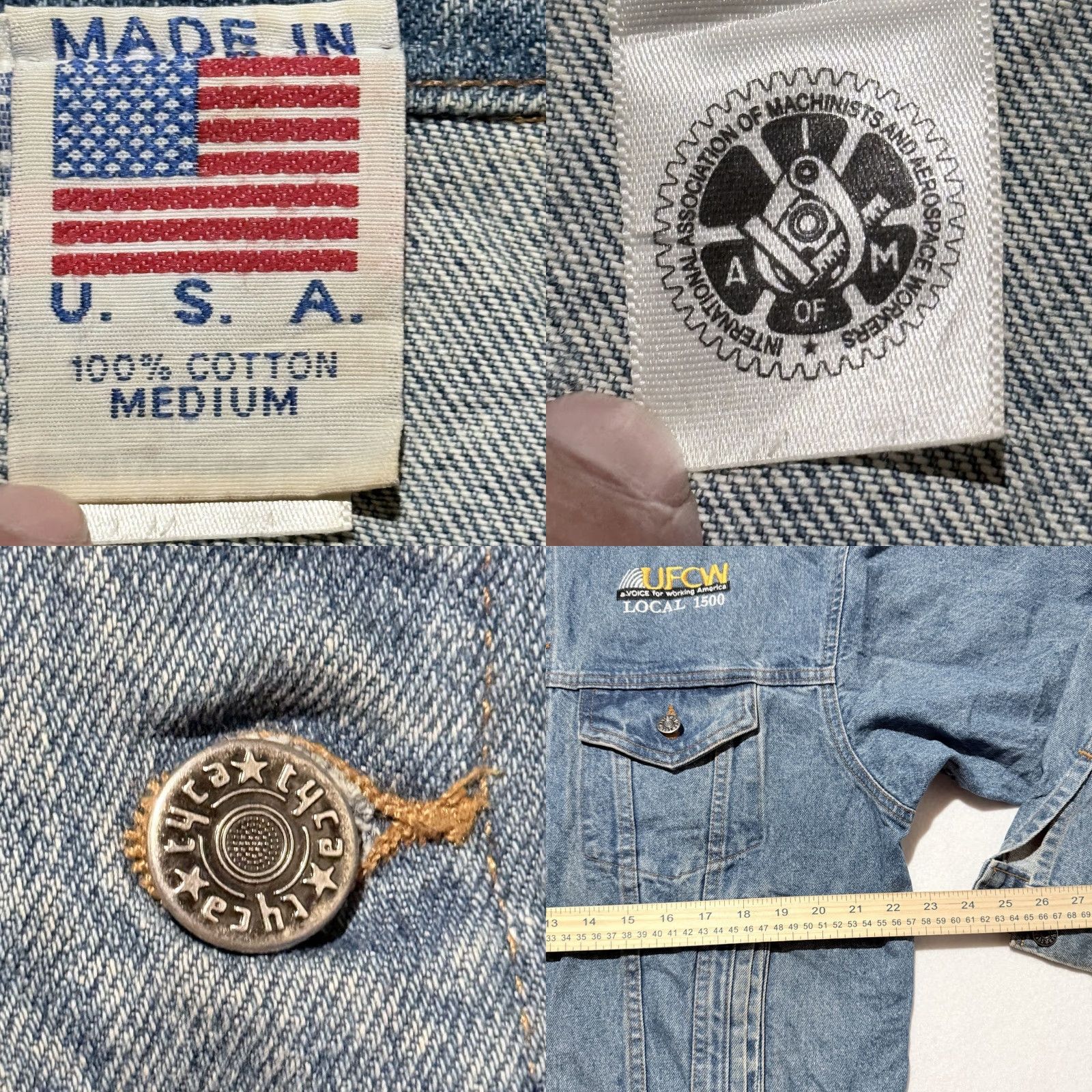 Denime Vintage Union Made Trucker Jacket Denim Pockets USA Made Retro - Medium Mens Jacket Blue Denim Trucker Jacket - Medium Size US M / EU 48-50 / 2 - 9 Thumbnail