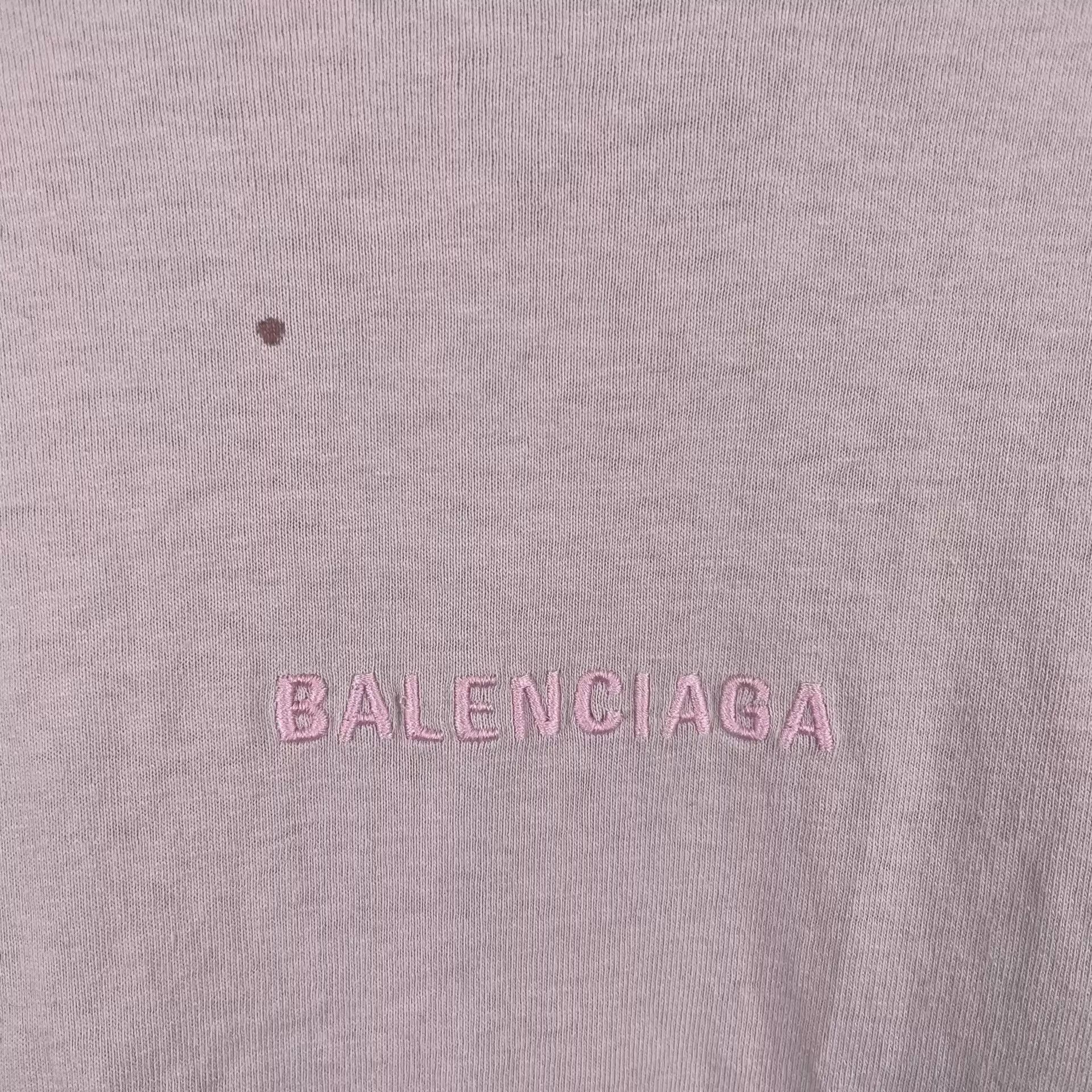 Balenciaga Balenciaga Men's Short Sleeve Tee Gray/Pink Logo S Size US S / EU 44-46 / 1 - 9 Thumbnail