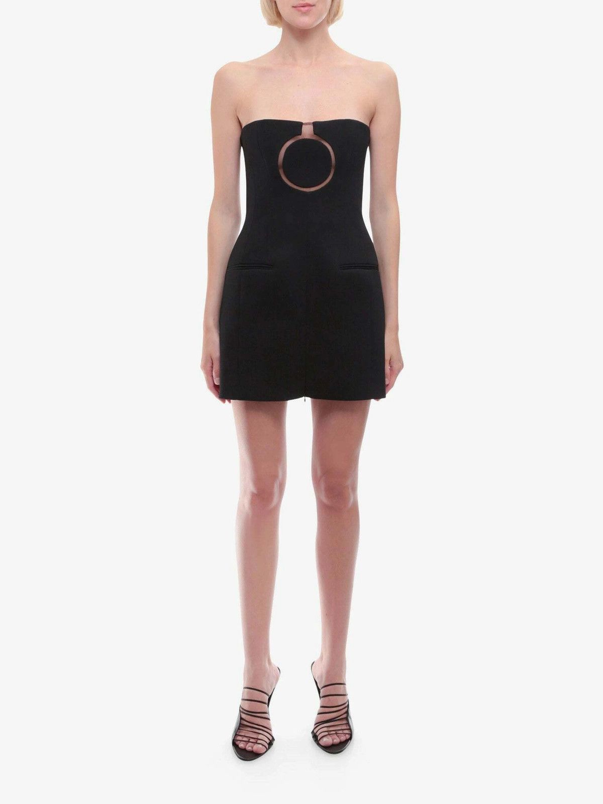 Salvatore Ferragamo o1y0326 Mini Dress in Black Size M / US 6-8 / IT 42-44 - 4 Thumbnail