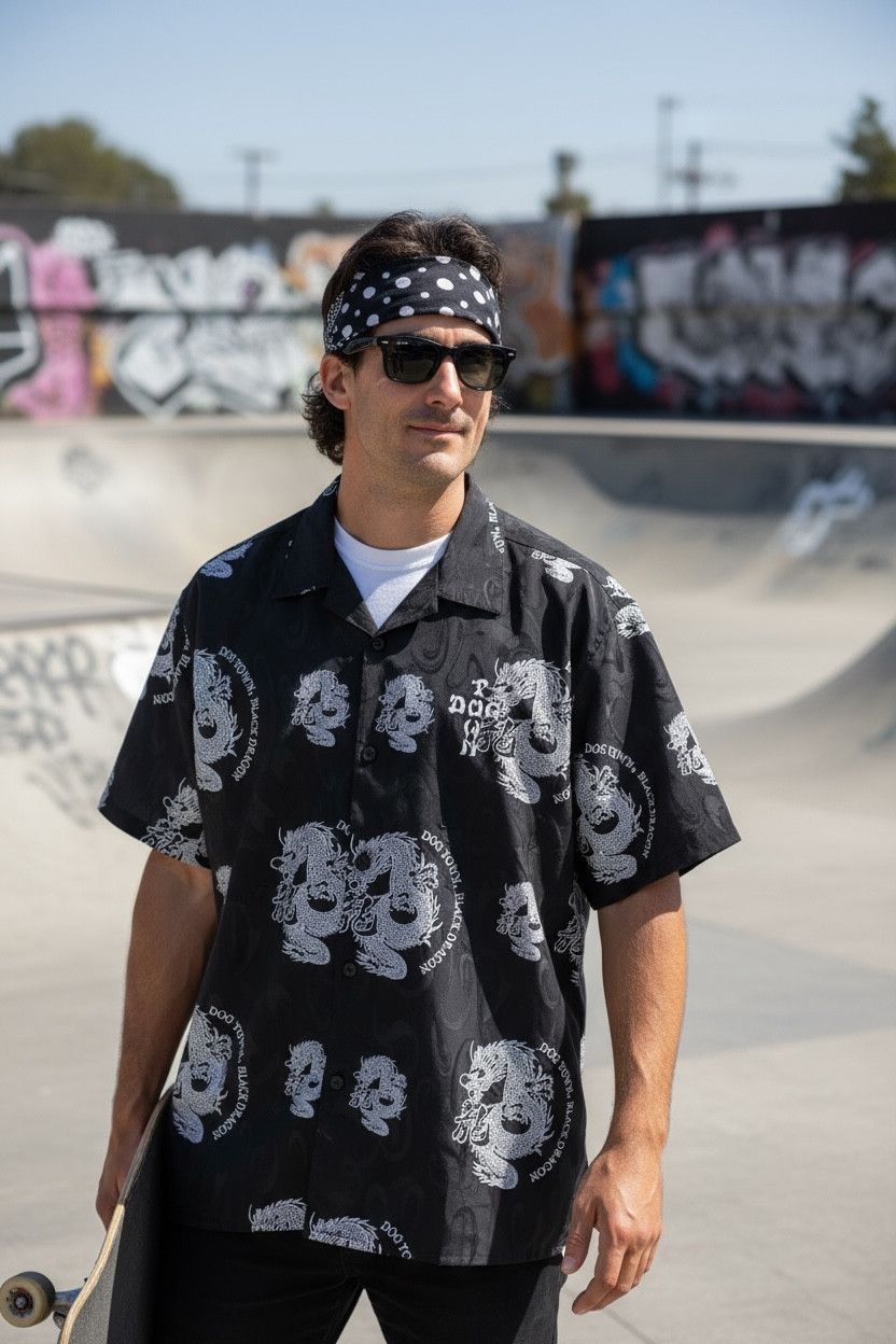 Dogtown VERY RARE🔥VTG DOG TOWN Dragon Casual Skateboards Shirt Size US XL / EU 56 / 4 - 2 Thumbnail