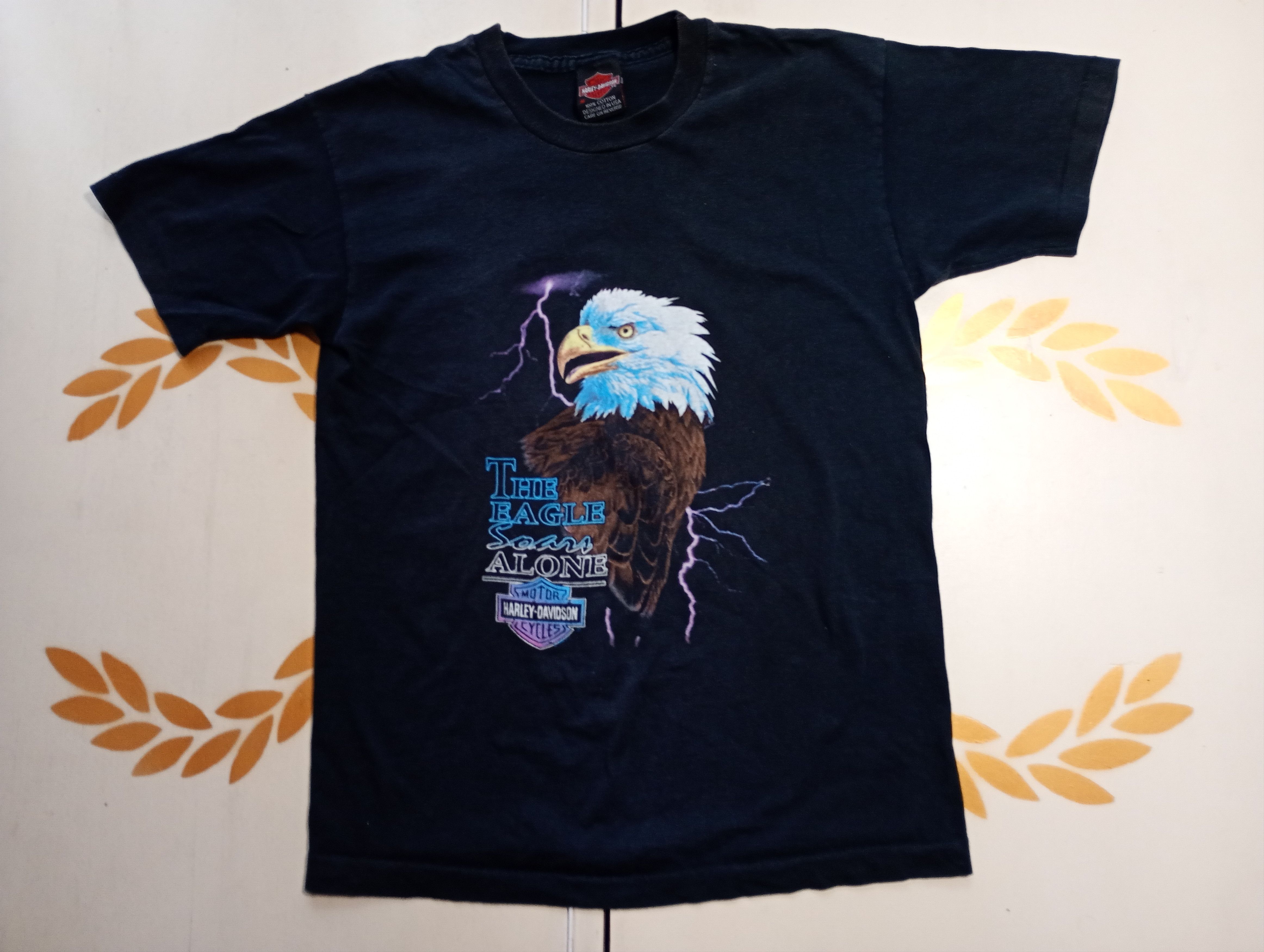 Harley Davidson × Vintage Harley Davidson The Eagle Soars Alone T-Shirt 1996 Size US M / EU 48-50 / 2 - 1 Thumbnail