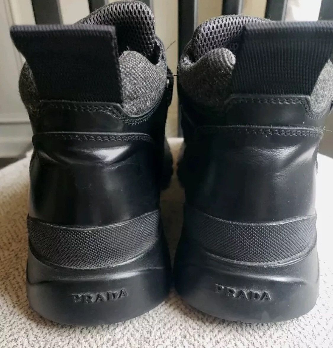 Prada Vintage 00's Prada Hiking Boot Vibram Sole Leather/Wool Size US 10 / EU 43 - 2 Thumbnail