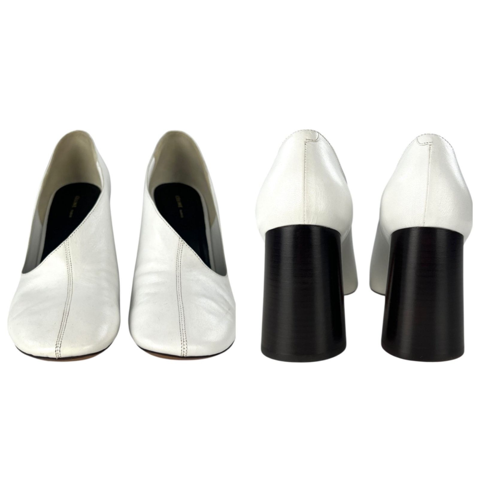 Celine Celine White Block Heels Size US 8 / IT 38 - 4 Thumbnail