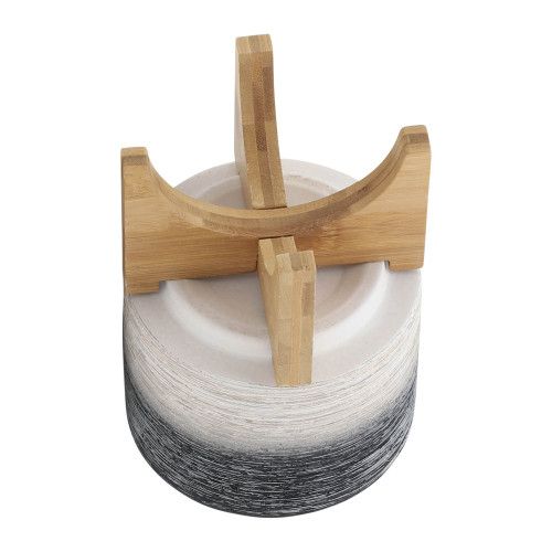 Designer × Homemade CERAMIC 5" PLANTER ON WOODEN STAND, GRAY Size US L / EU 52-54 / 3 - 6 Thumbnail