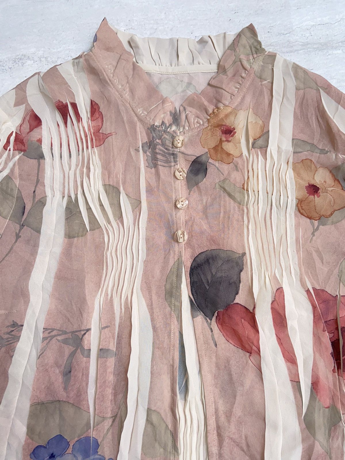 Other Issey Miyake Floral Patterned Blouse Size S / US 4 / IT 40 - 5 Thumbnail