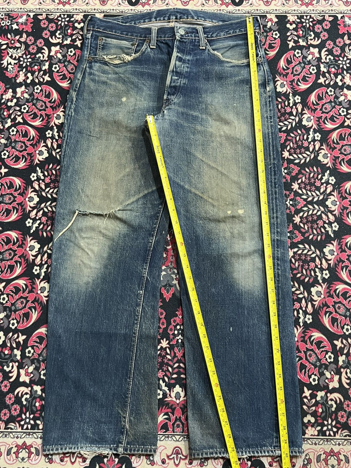 The Real McCoy's Joe McCoy & Co Lot 905 Dark Faded Distressed Selvedge Jeans Size US 34 / EU 50 - 17 Thumbnail