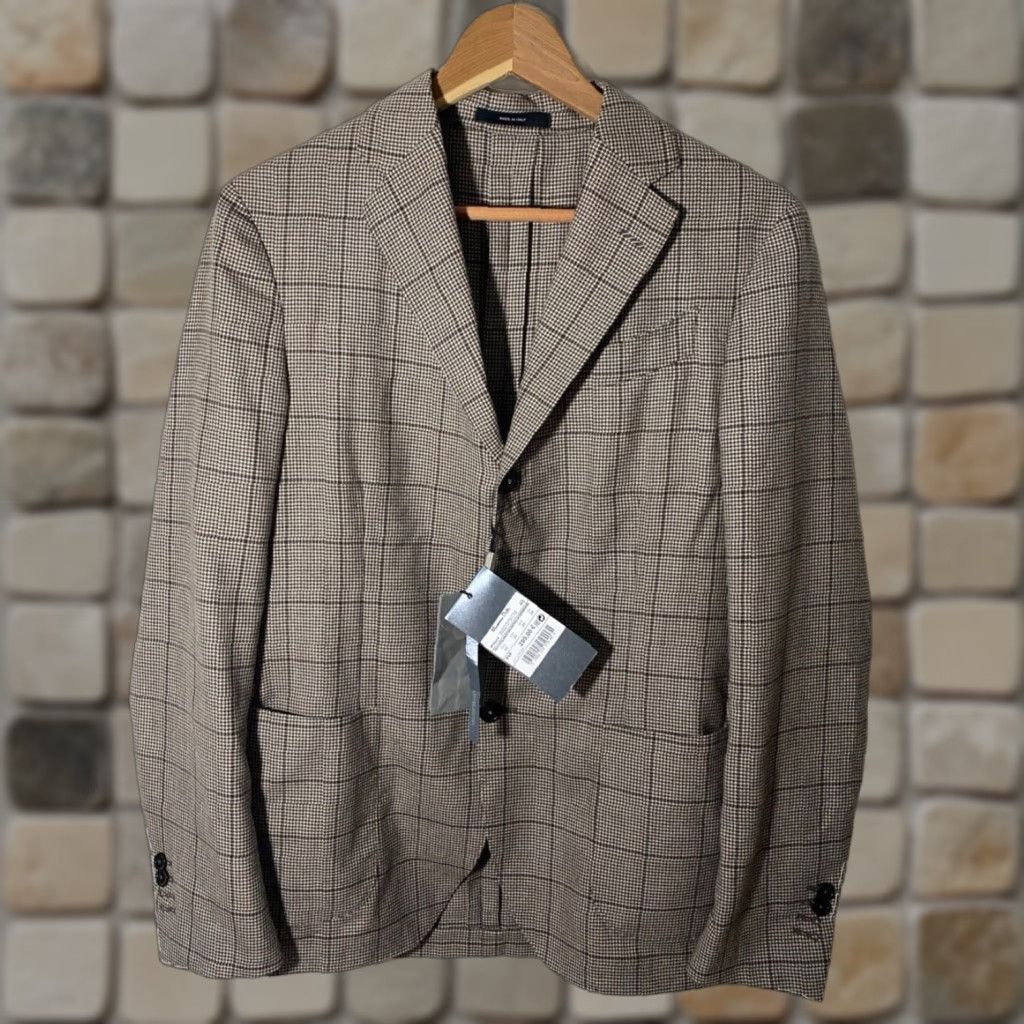 Massimo Dutti VINTAGE Massimo Dutti Wool Sport Coat Jacket Houndstooth Made in Italy Sz US 38 Mens Jacket Brown NWT Italy 38 Sport Coat Size US XXS / EU 40 - 1 Thumbnail