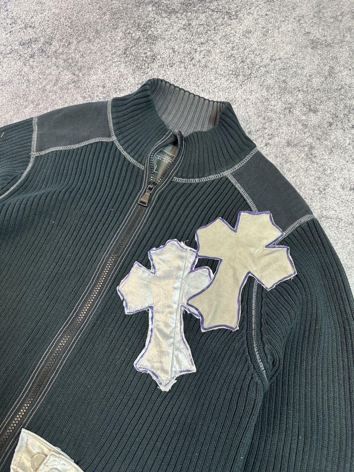 Other Y2K Cross Custom Sweater Zip Up Avant Garde Style Rare USA L Size US L / EU 52-54 / 3 - 3 Thumbnail