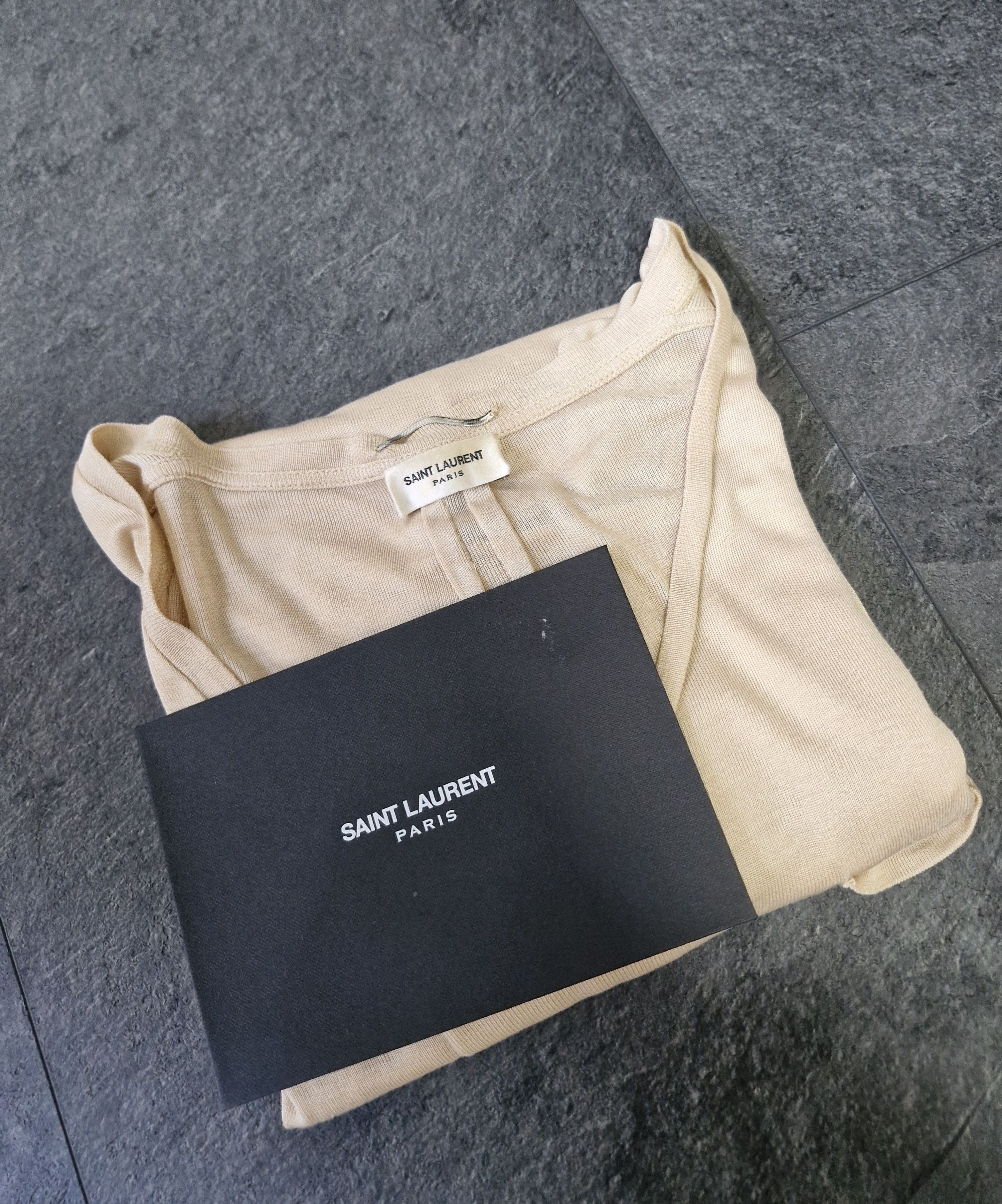 Saint Laurent Paris SS14 Beige Silk T-shirt Size US XL / EU 56 / 4 - 6 Thumbnail