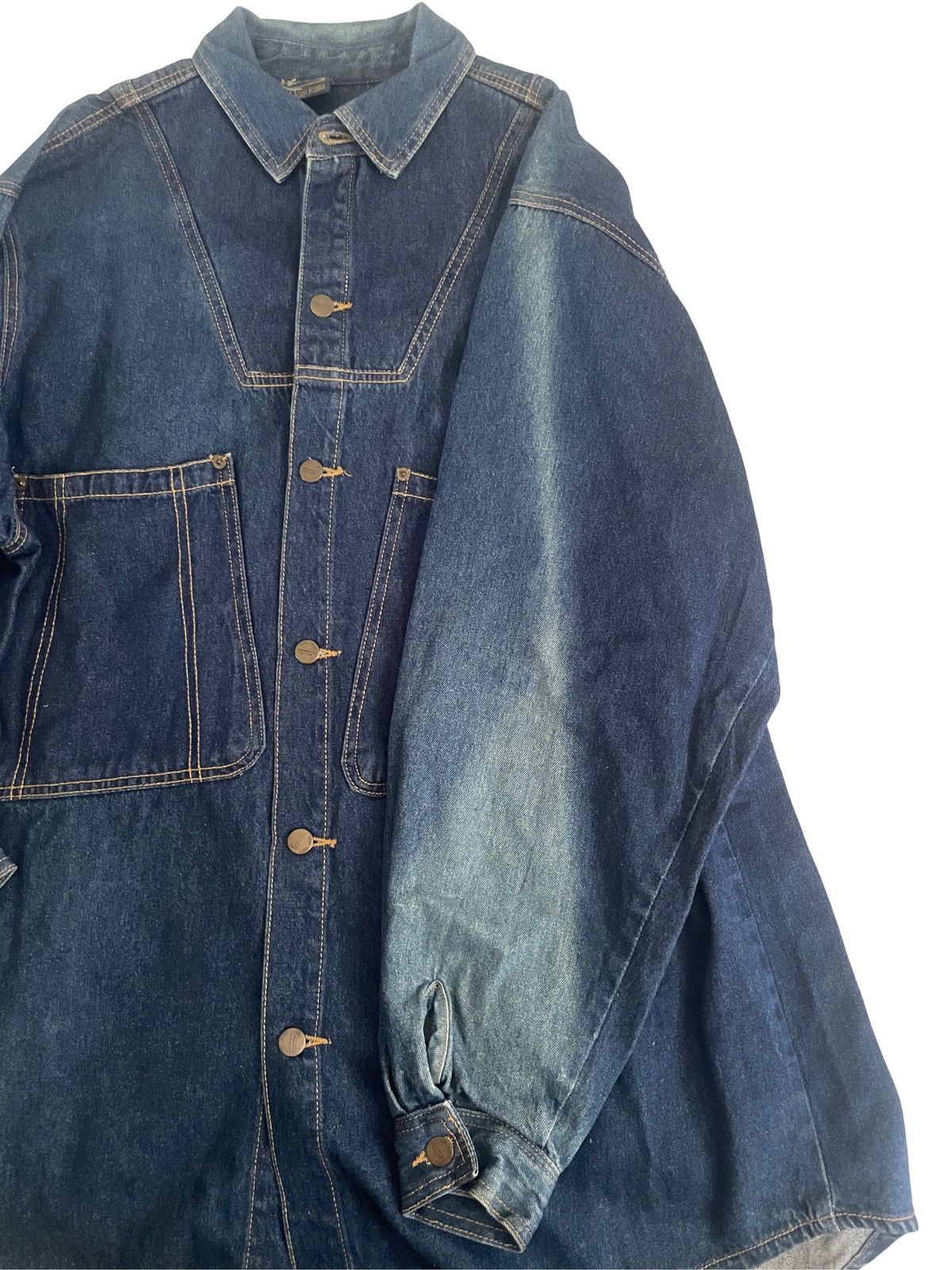 Karl Kani × Vintage Karl Kani Button Up Denim Shirt **Style Worn By 2Pac** VTg Size US XL / EU 56 / 4 - 5 Thumbnail