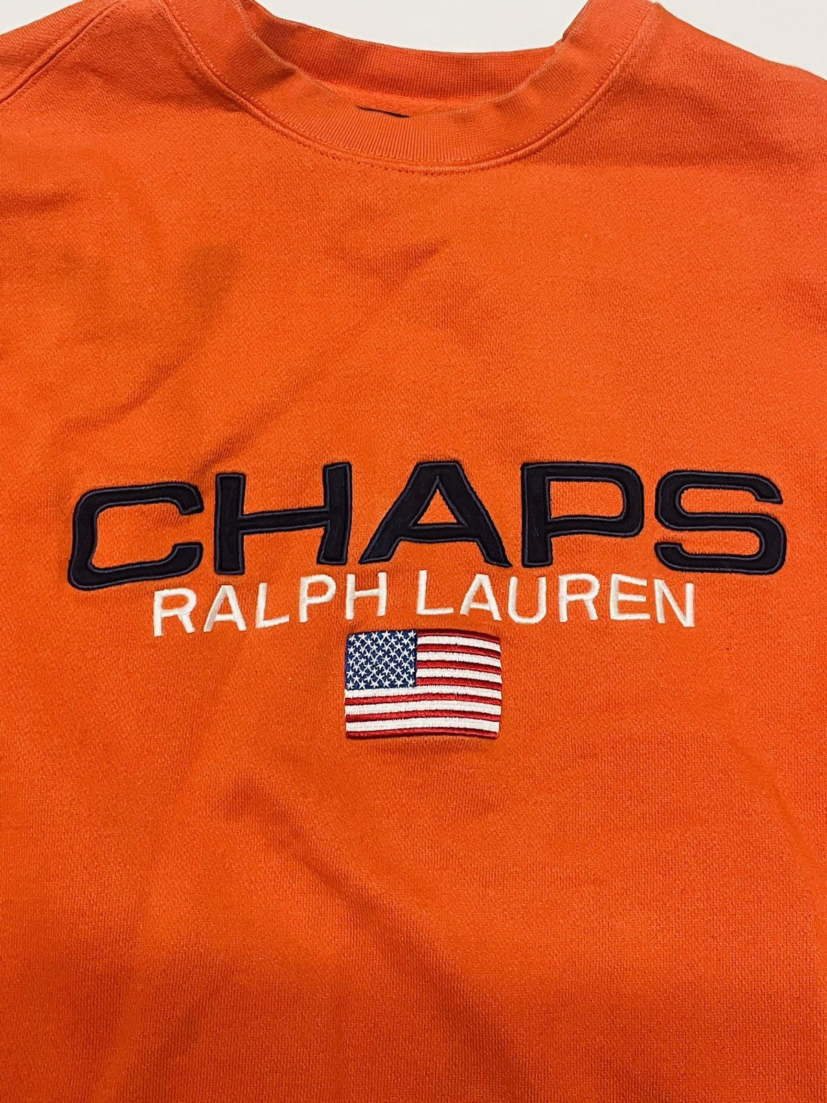 Polo Ralph Lauren × Vintage Vintage Ralph Lauren Orange Spellout Crewneck Sweatshirt L Size US L / EU 52-54 / 3 - 11 Thumbnail