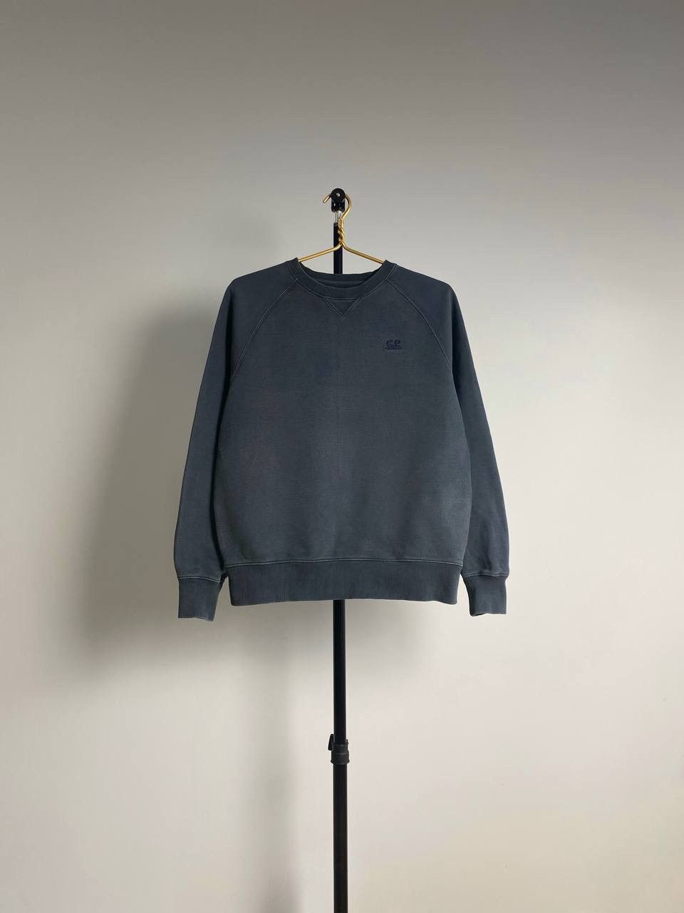 image of C P Company x Vintage C.p. Company Vintage Washed Grey Embroidered Logo Sweatshirt (Size Medium)