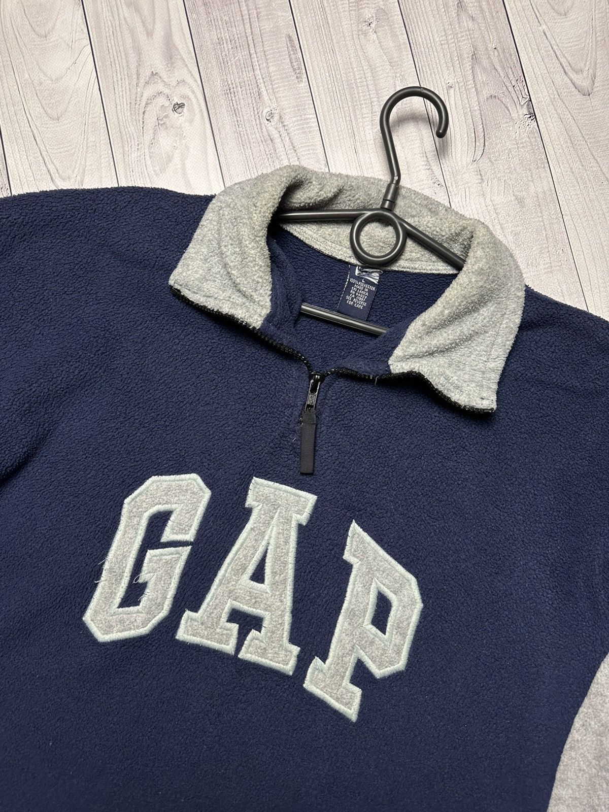 Gap × Vintage Vintage Gap Fleece zip sweater size L oversized big logo Size US L / EU 52-54 / 3 - 3 Thumbnail