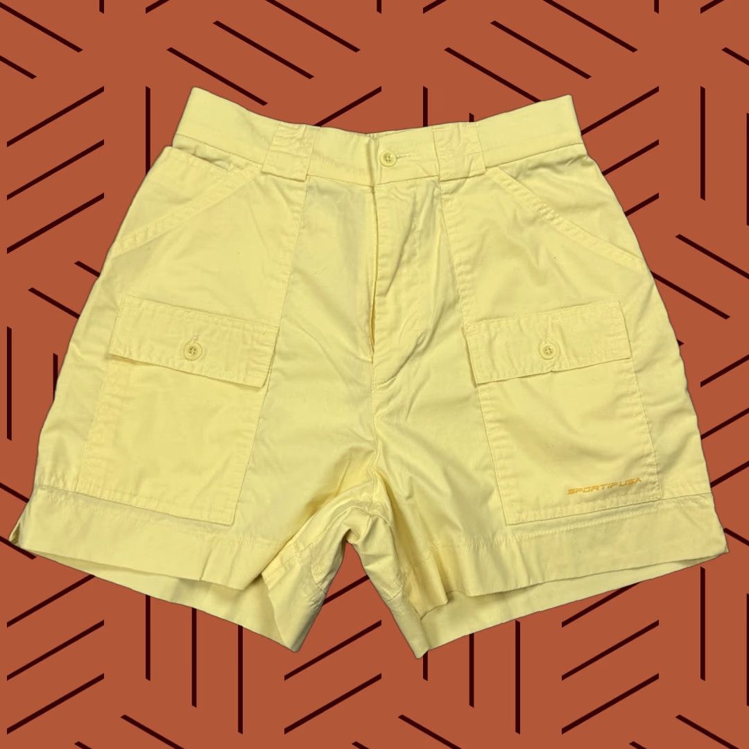 Vintage VTG 80S SPORTIF USA WOMENS CARGO SHORTS HIKING YELLOW 10 STRETCH SAILING PREPPY Size 32" / US 10 / IT 46 - 1 Thumbnail