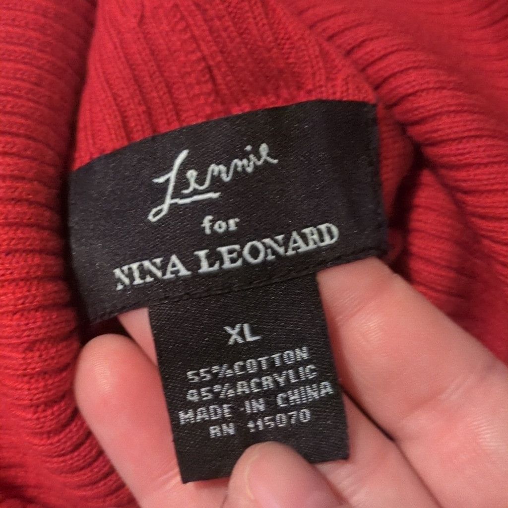 Other Lemmie For Nina Leonard Red Turtleneck Sweater Dress Size XL Size XL / US 12-14 / IT 48-50 - 2 Thumbnail