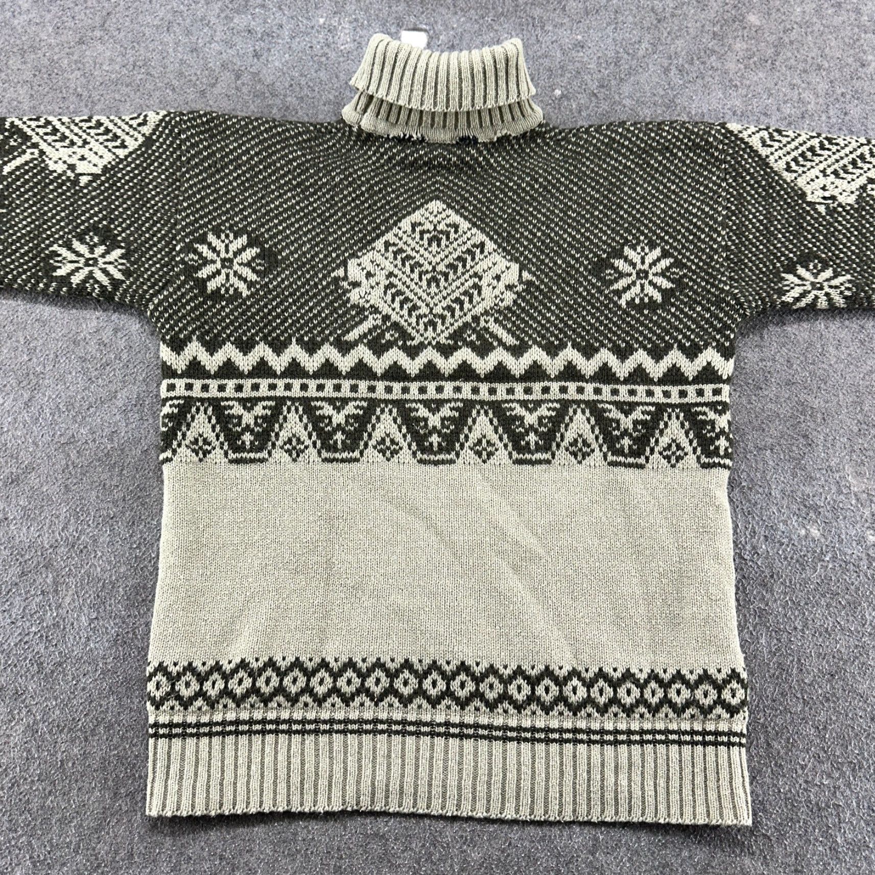 Vintage VINTAGE Reymo Sweater Mens XL Gray Wool Fair Isle Pullover Mock Neck 90s Aztec Wool Turtleneck Casual Workwear Men Regular Knit Jacket Size US XL / EU 56 / 4 - 6 Thumbnail