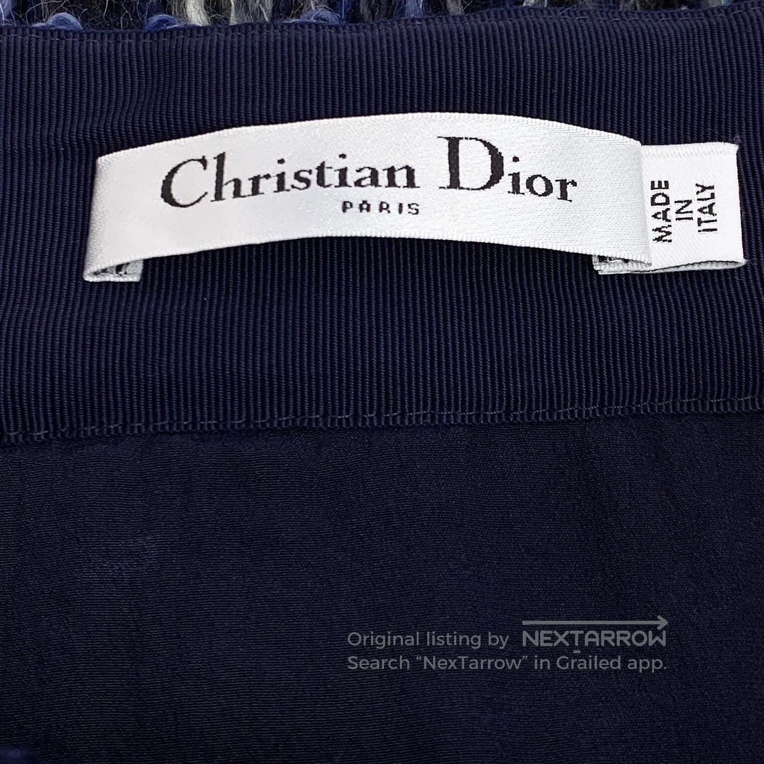 Dior blue wool fringed mini skirt by dior. Size US 38 / EU 54 - 5 Thumbnail