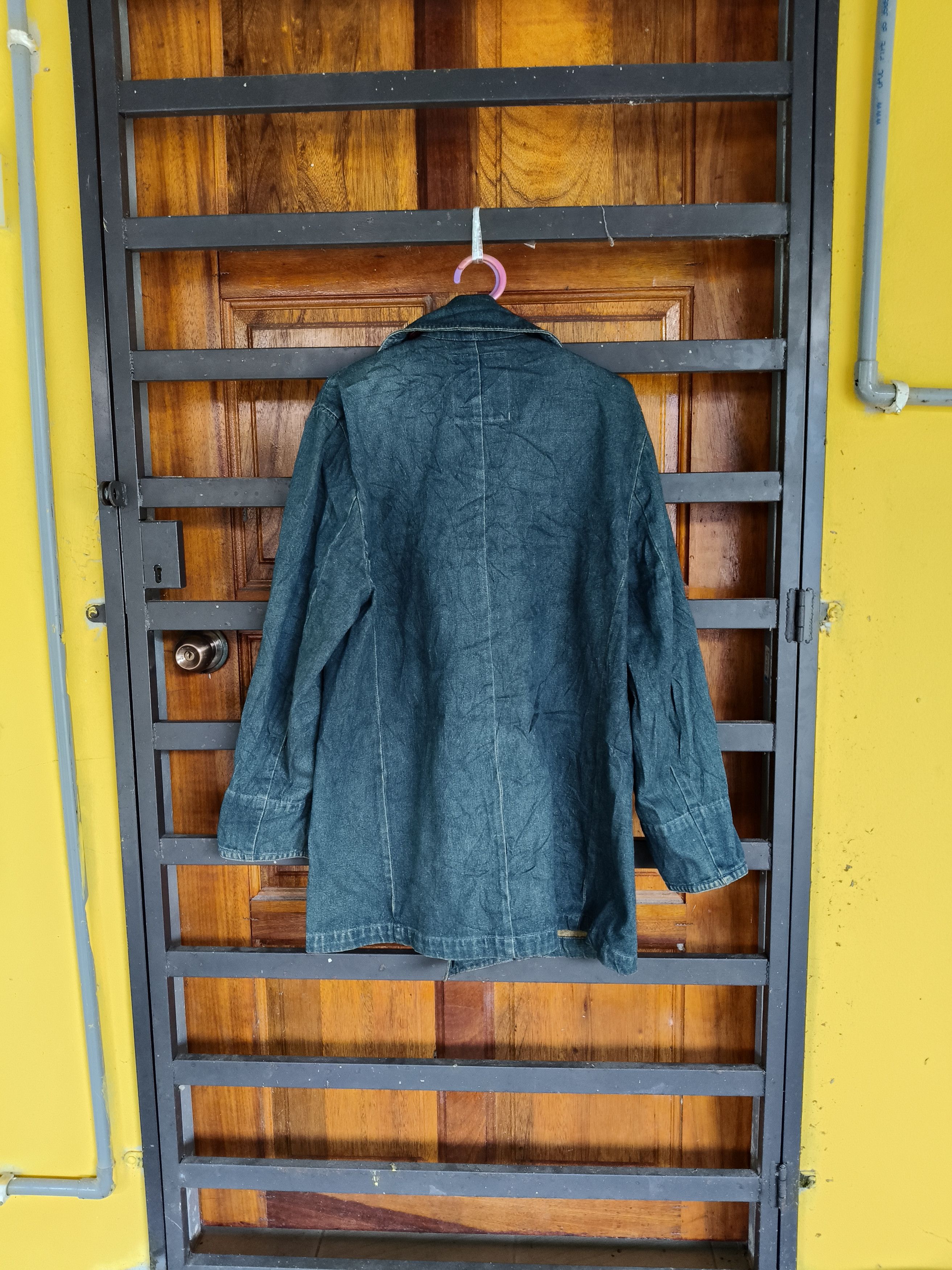 Japanese Brand × Vintage Vintage Studio Map Denim long jacket Size M / US 6-8 / IT 42-44 - 2 Thumbnail