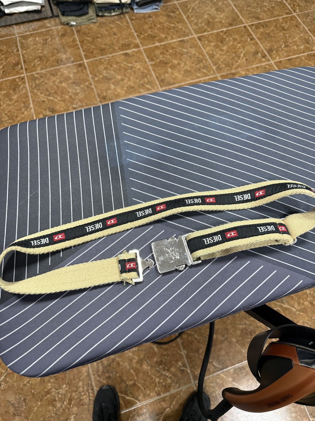 Diesel 🇺🇸 Vintage 90s Diesel Canvas Webbing Belt Seatbelt Buckle Size ONE SIZE - 6 Thumbnail